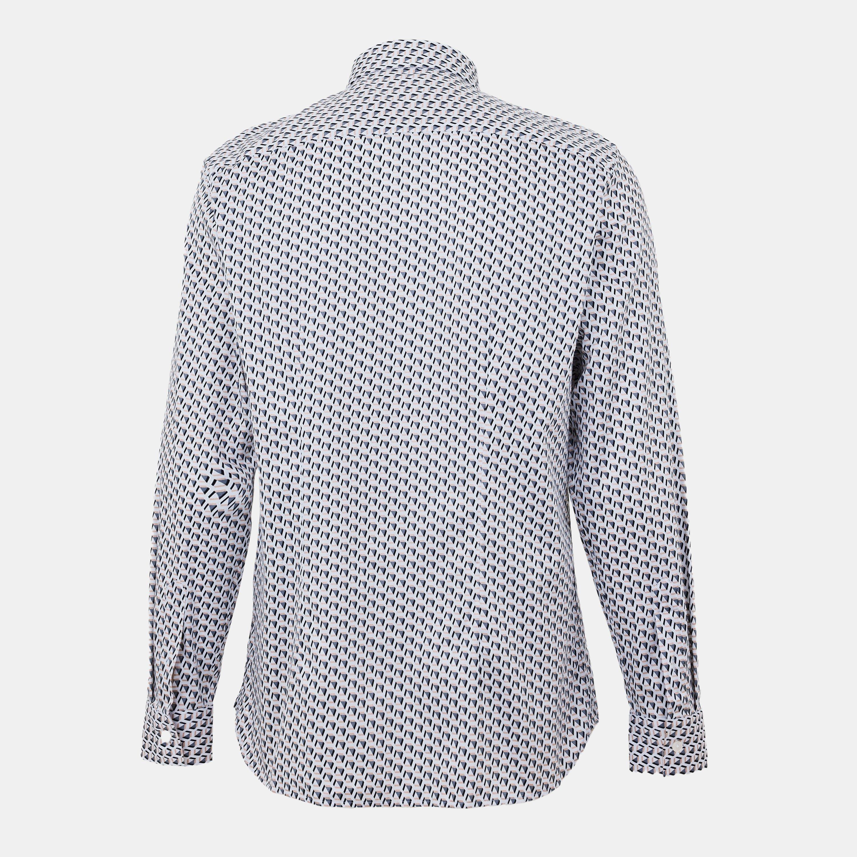 Taupe - Ted Baker - Men's Geo Short-Sleeve Patterned Shirt - 2