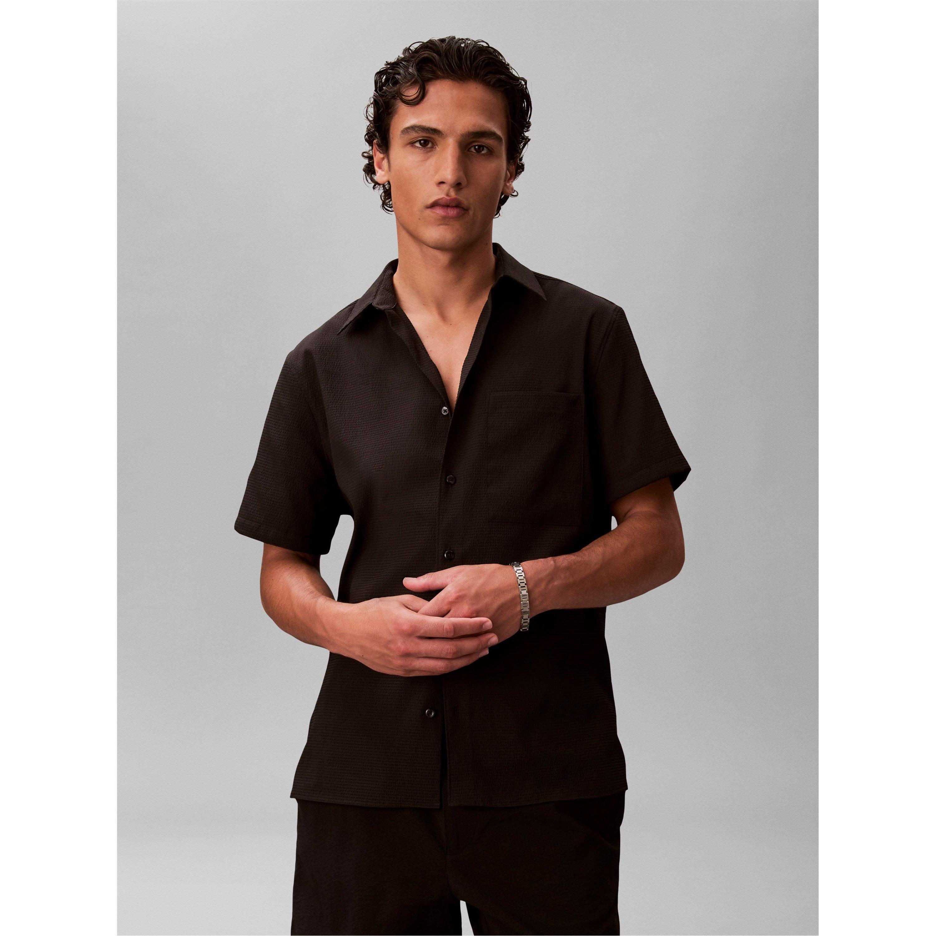 Calvin Klein Men's Short Sleeve Plain Shirt - Black - 2XL