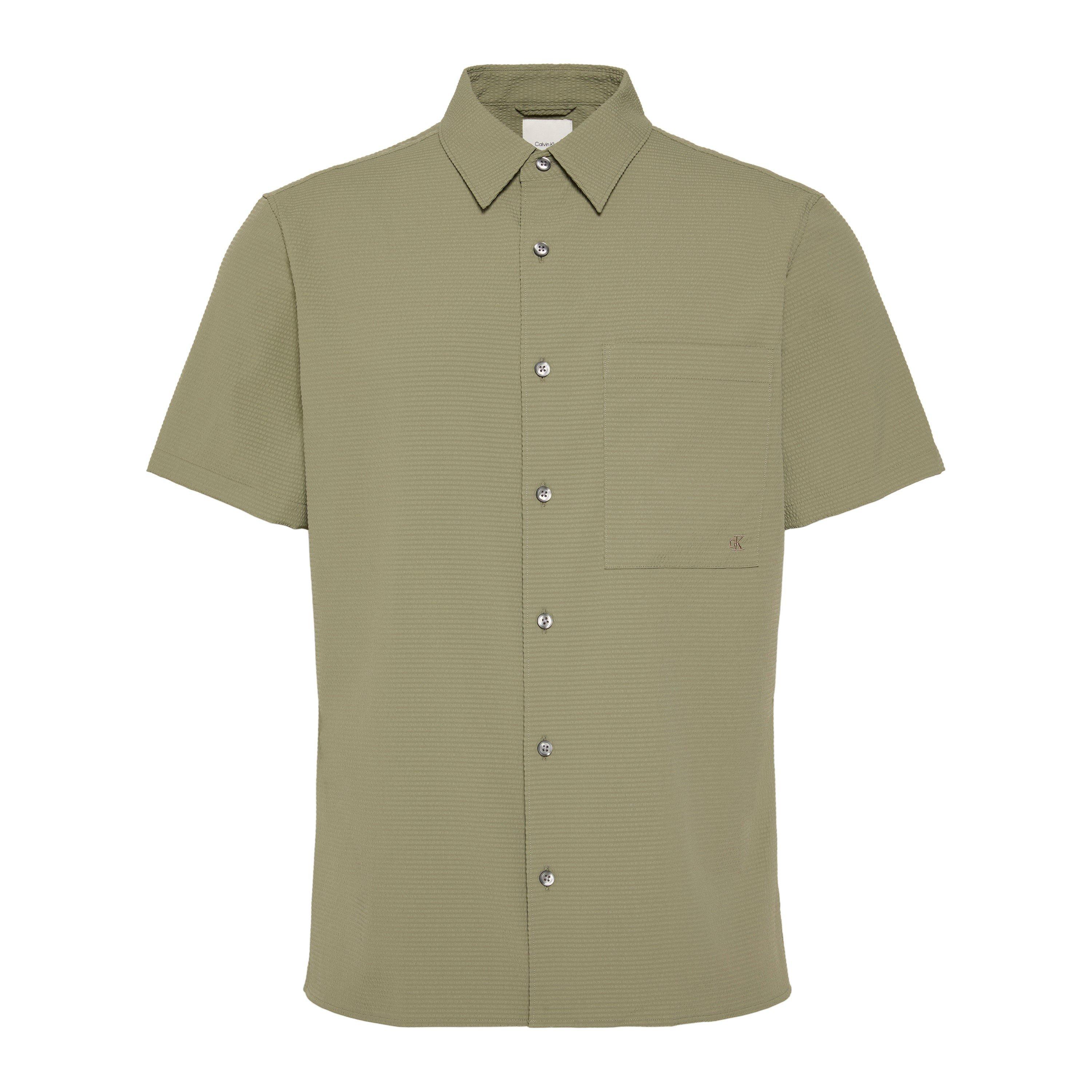 Calvin Klein Men's Short Sleeve Plain Shirt - D Lichen Green - 2XL