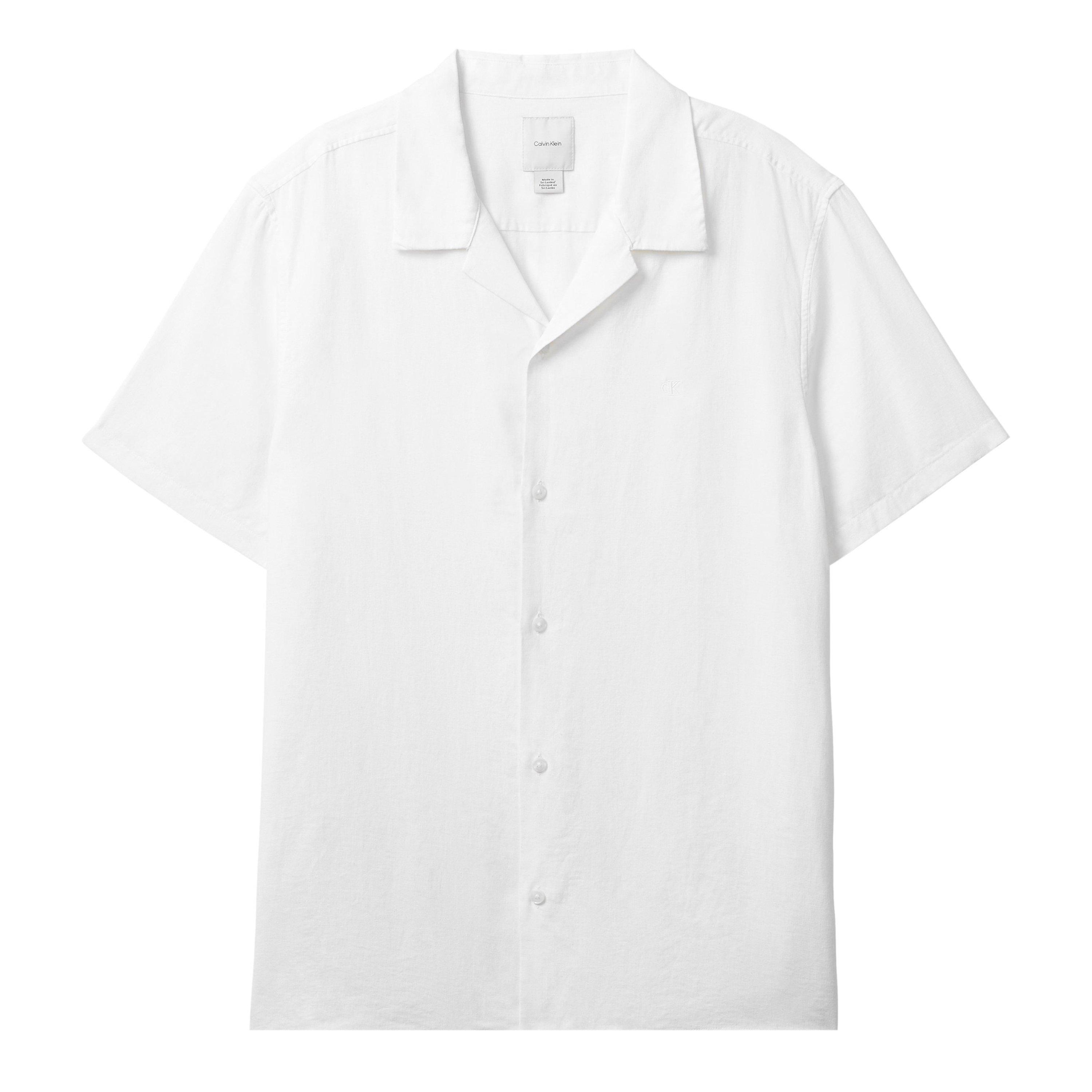 Calvin Klein Men's Short Sleeve Plain Shirt - Brilliant White - 2XL