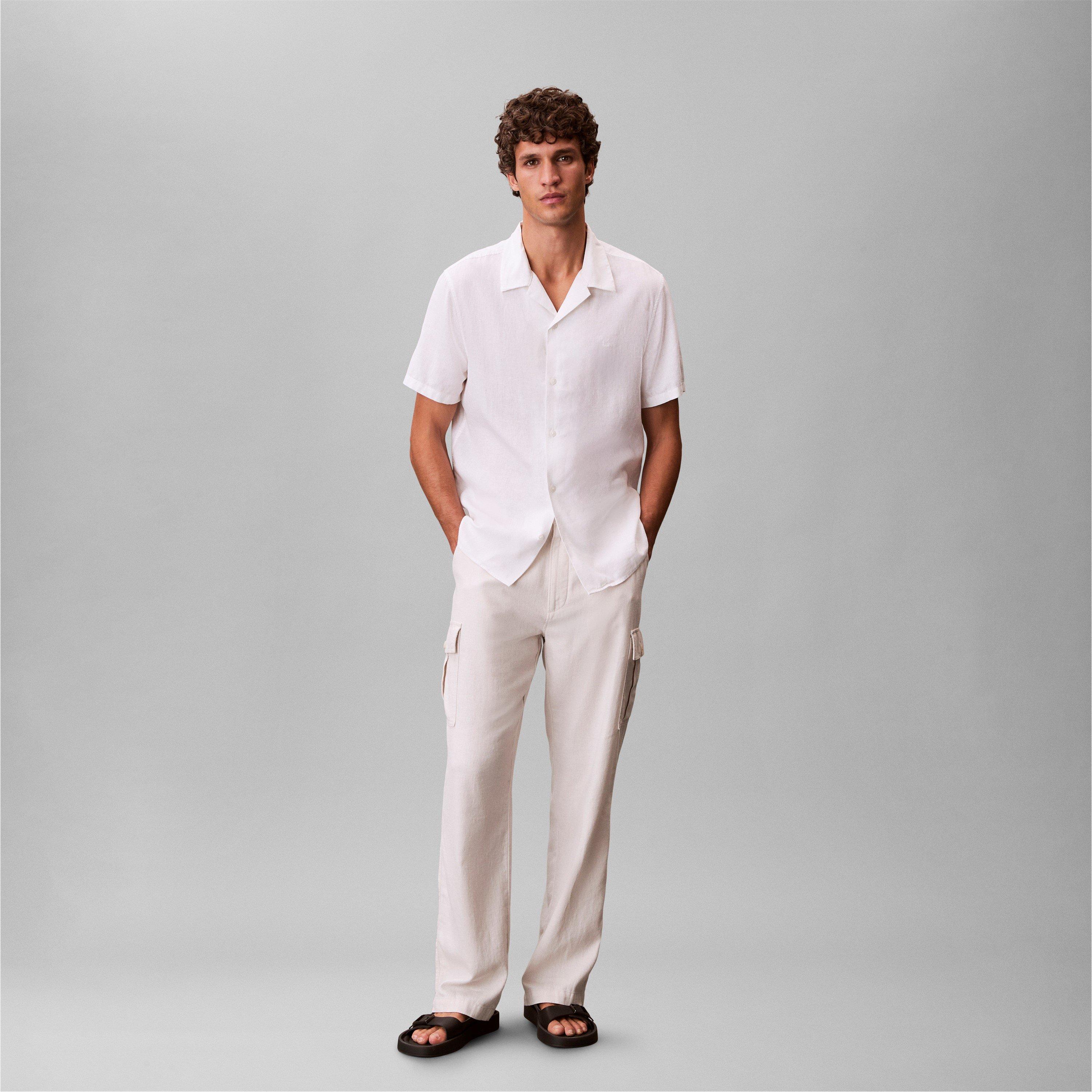 Brilliant White - Calvin Klein - Men's Short Sleeve Plain Shirt - 7