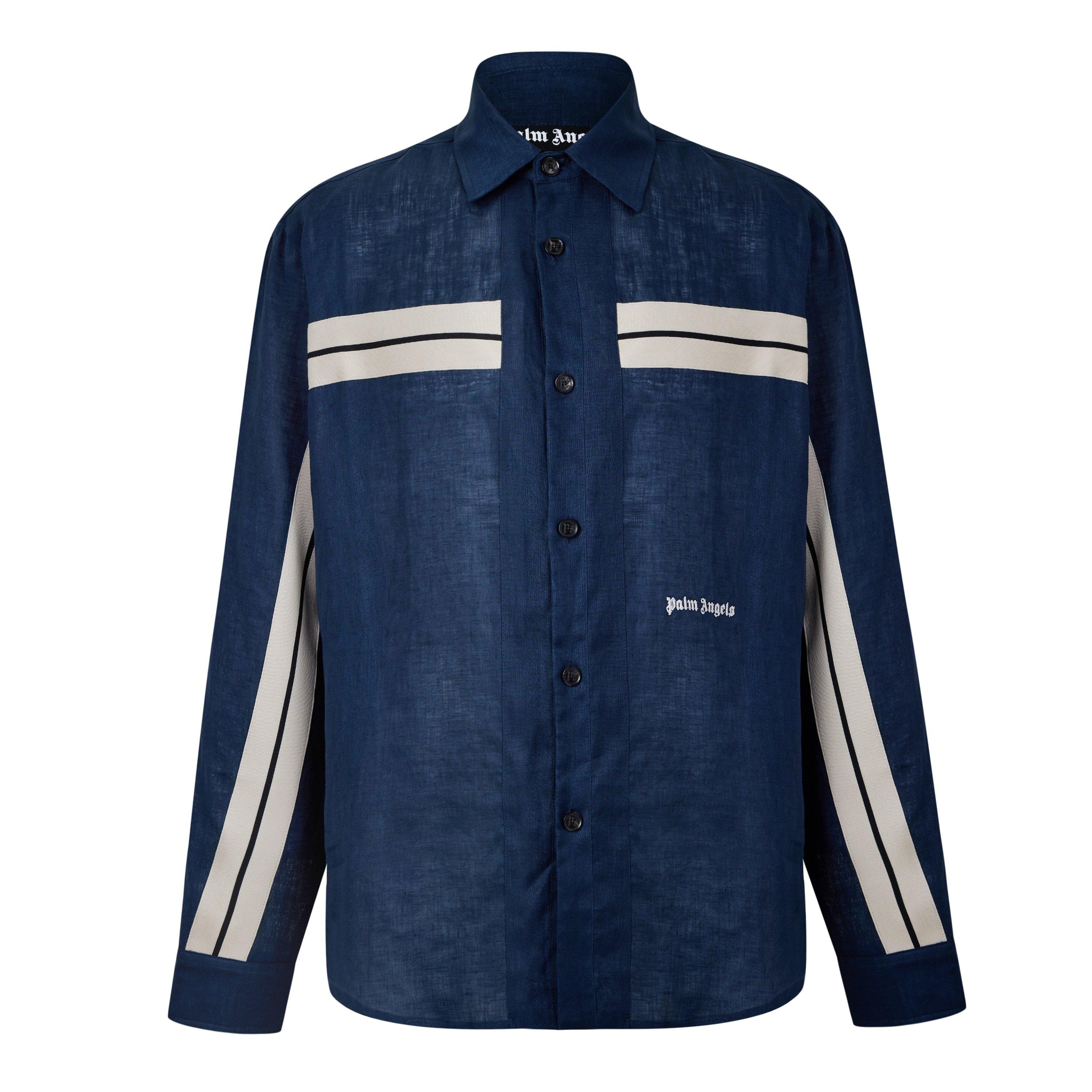 Navy Blue - Palm Angels - Palm Linen Shirt Sn61 - 1