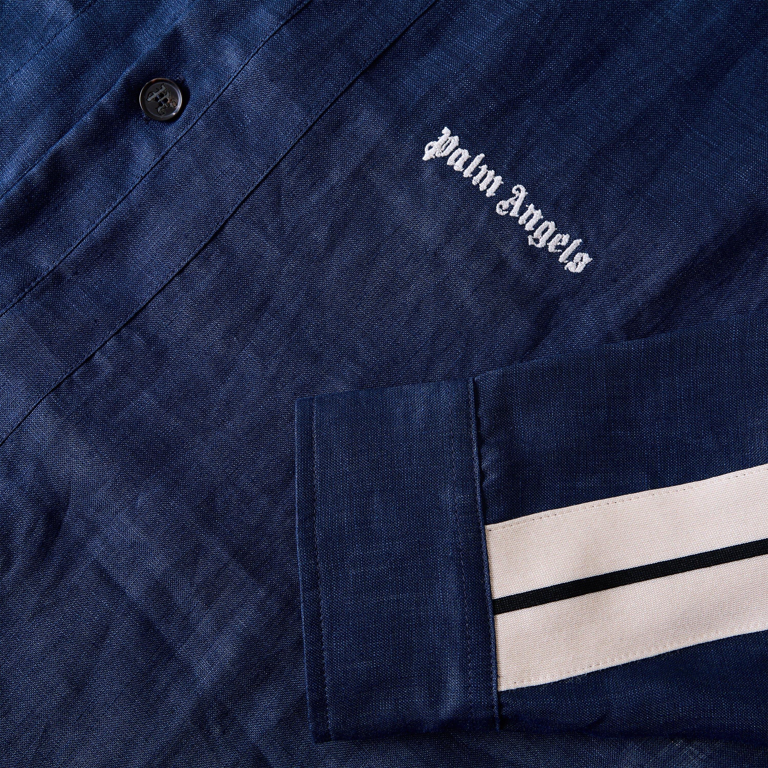 Navy Blue - Palm Angels - Palm Linen Shirt Sn61 - 3