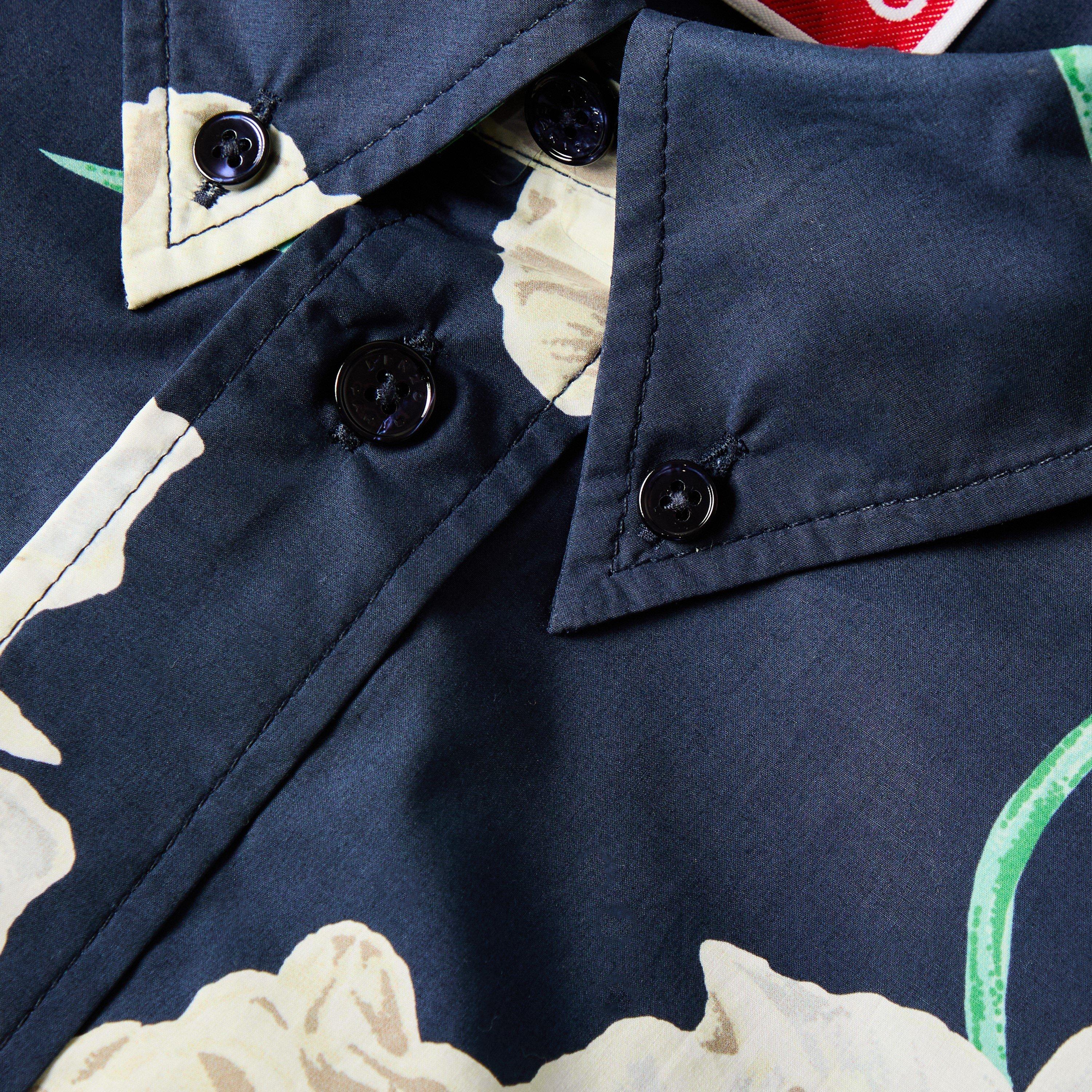 Navy Blue - Kenzo - Men's Long Sleeve Patterned Shirt - 3