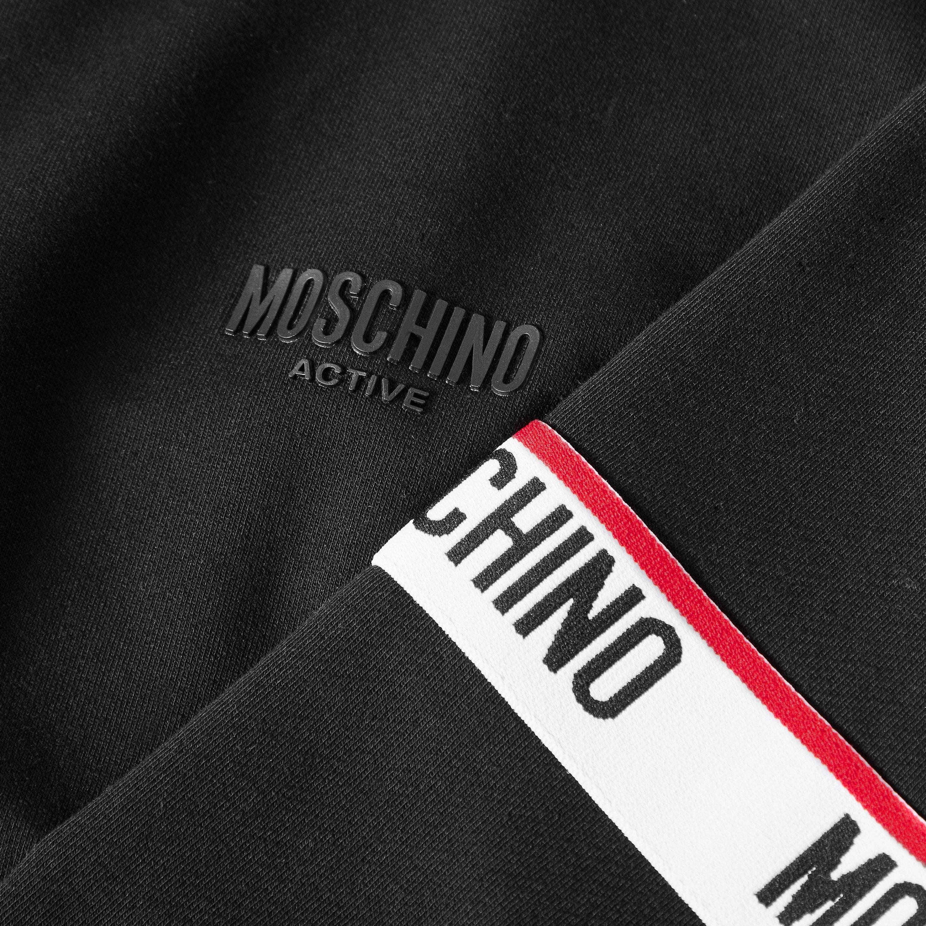Black - Moschino - Men's Tape QZ 1/4 Zip Fleece - 5