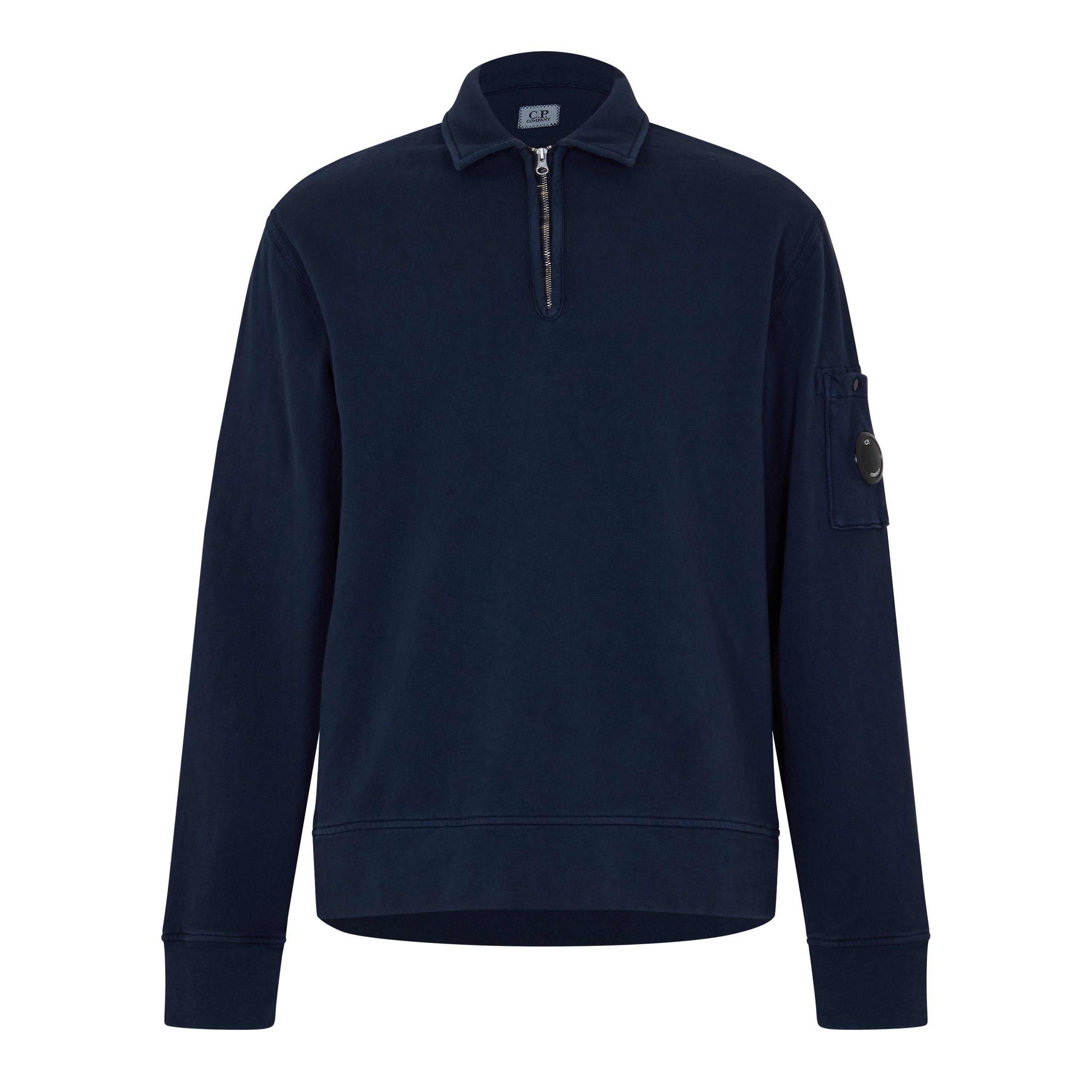 Cp Company Men's Quarter Zip Fleece - Mid Navy 889 - L (50)