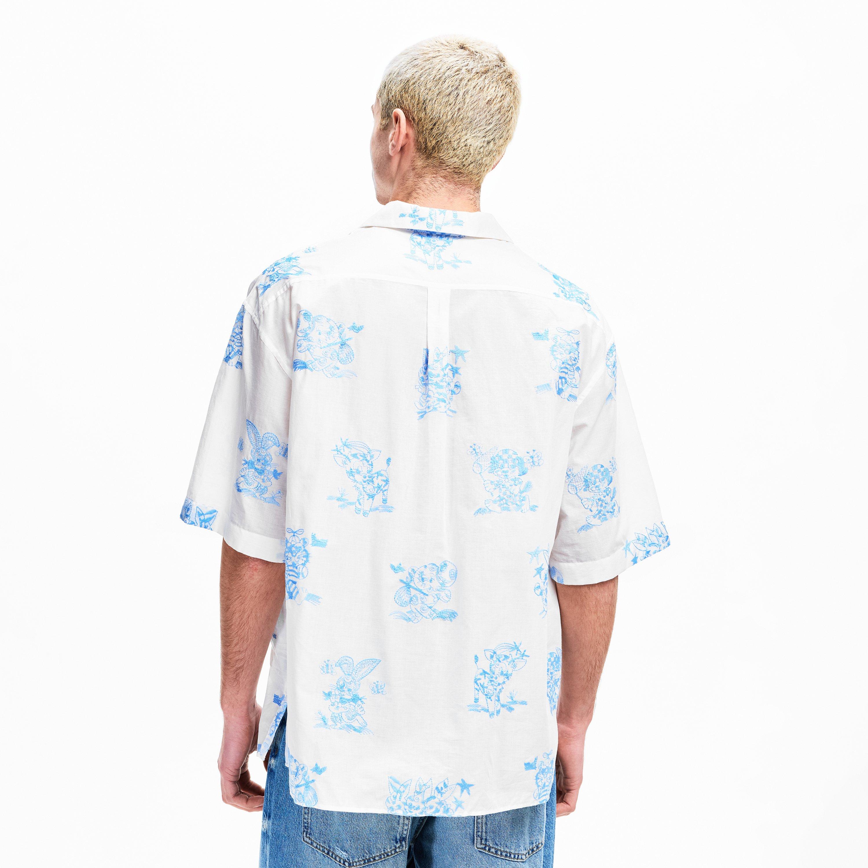 White - Kenzo - Men's Short Sleeve Patterned Shirt - 4