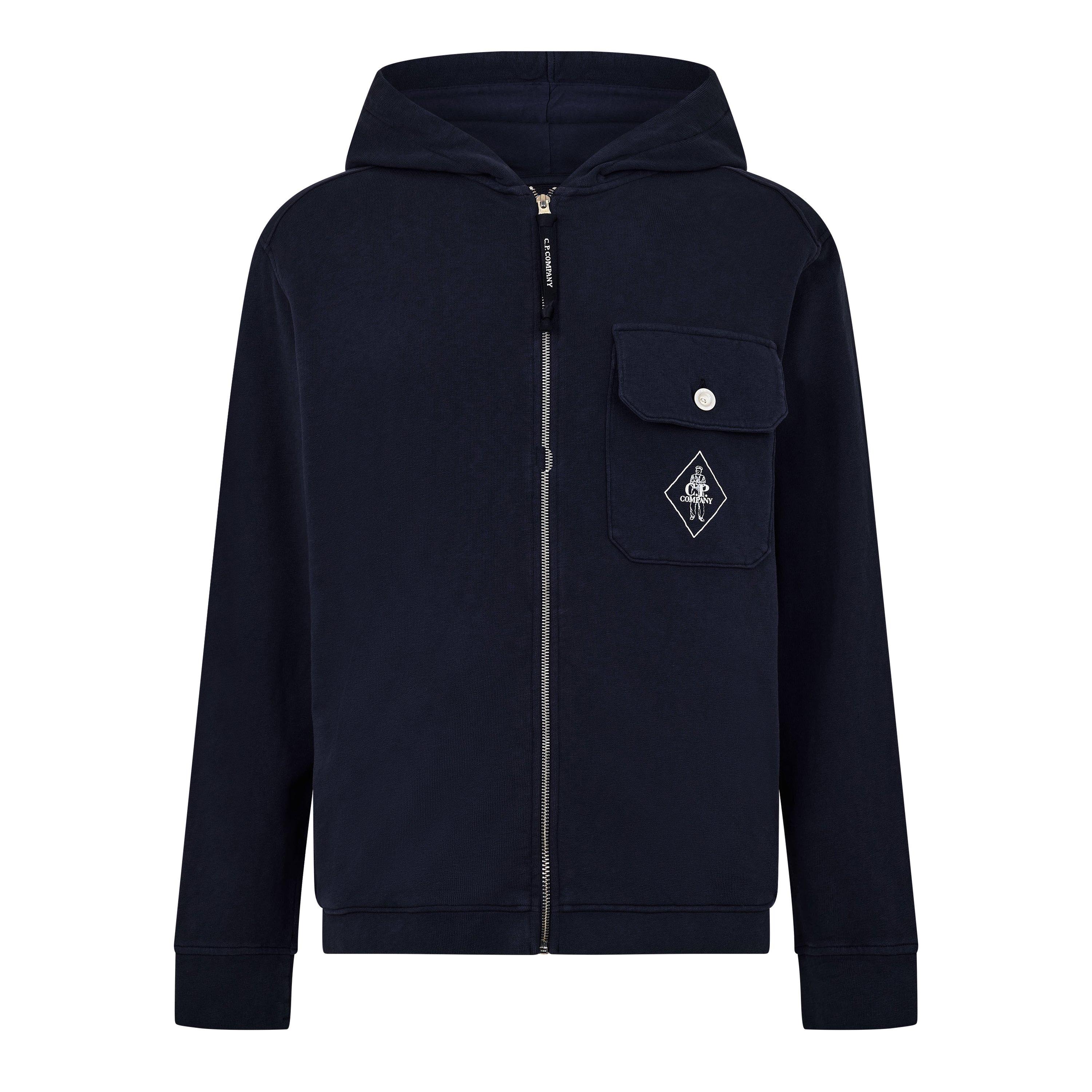 Cp Company Men's Full Zip Fleece - Mid Navy 889 - XL (52)