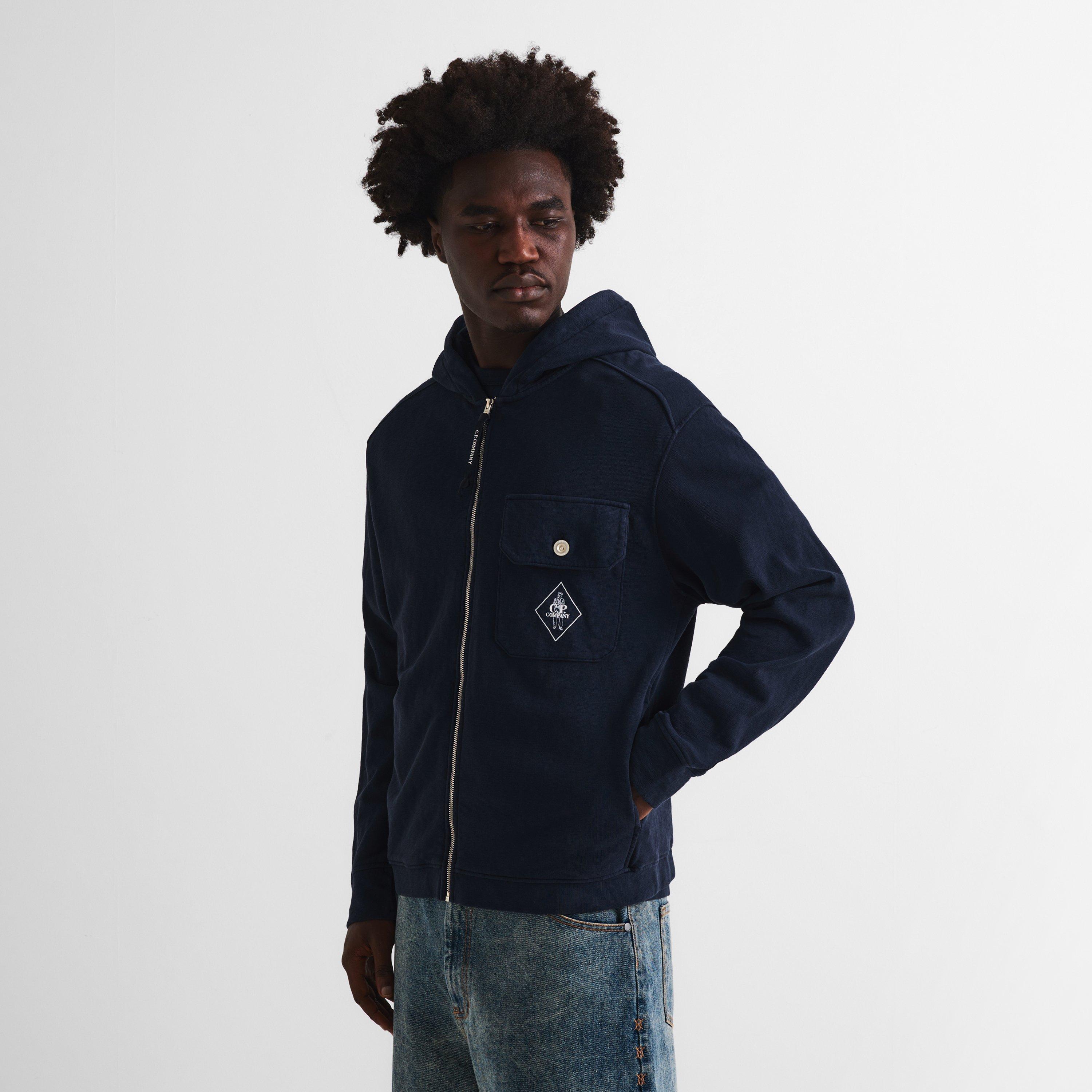 Mid Navy 889 - CP Company - Men's Full Zip Fleece - 3