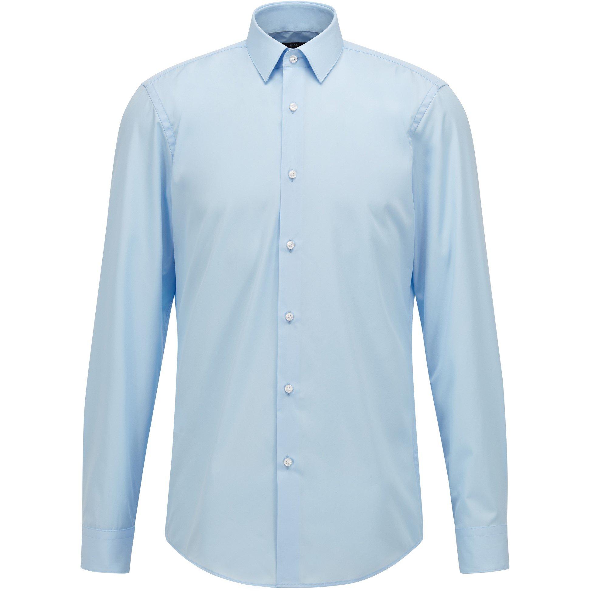 Boss Men's Isko Long Sleeve Oxford Shirt - Light/Pstl Blue - Size 14.5 inch