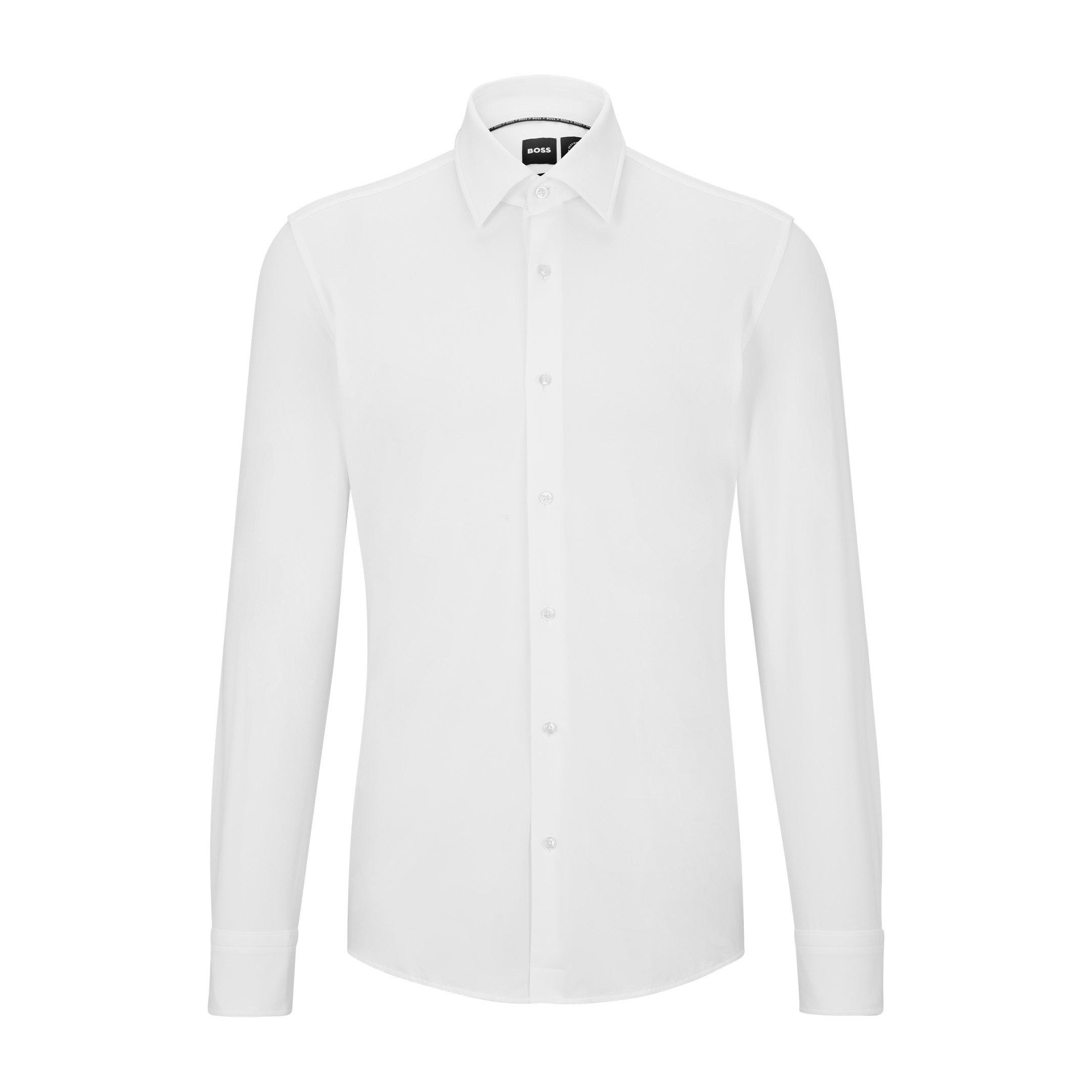 White - Boss - Men's P Hank Kent Long Sleeve Oxford Shirt - 1