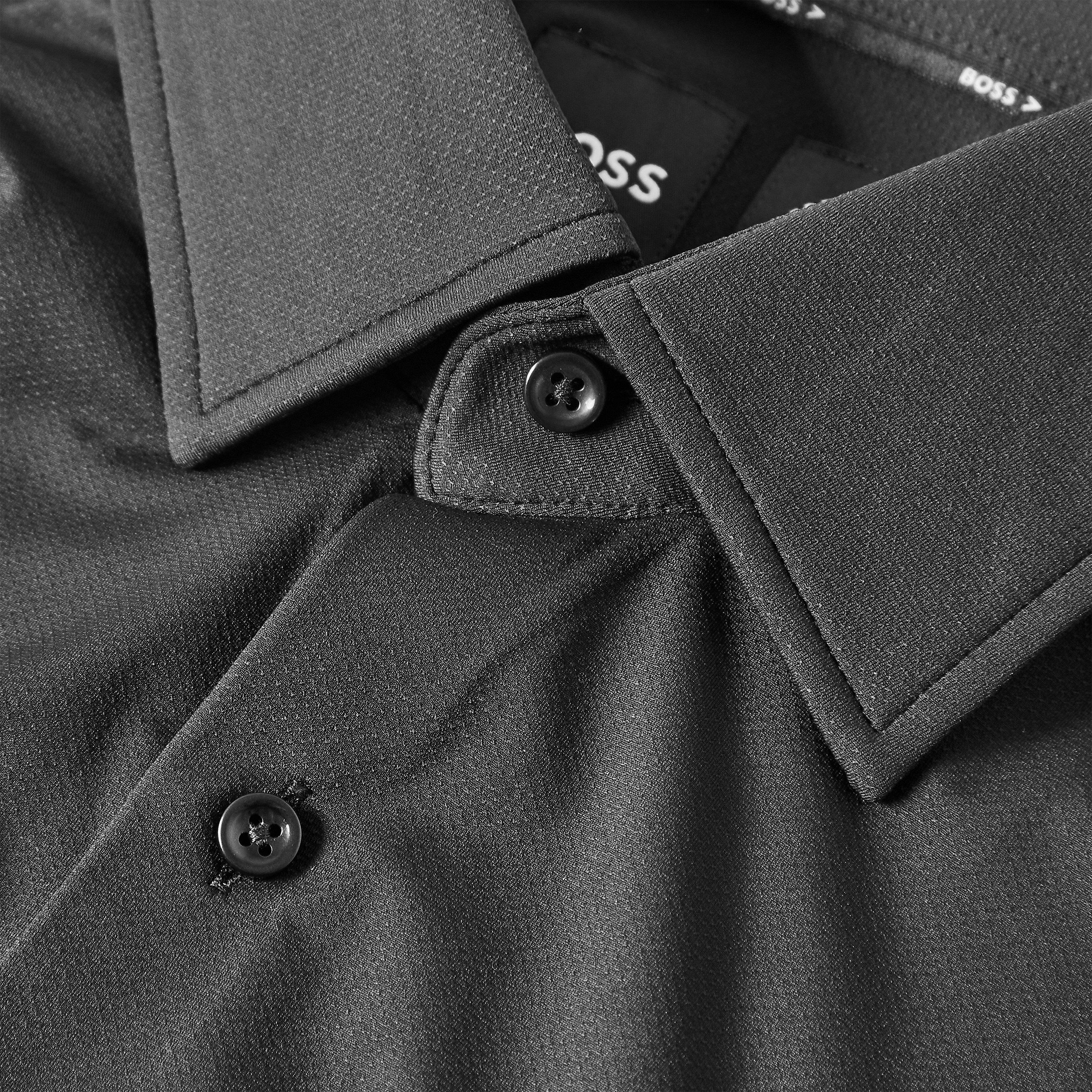 Black - Boss - Men's P Hank Kent Long Sleeve Oxford Shirt - 3