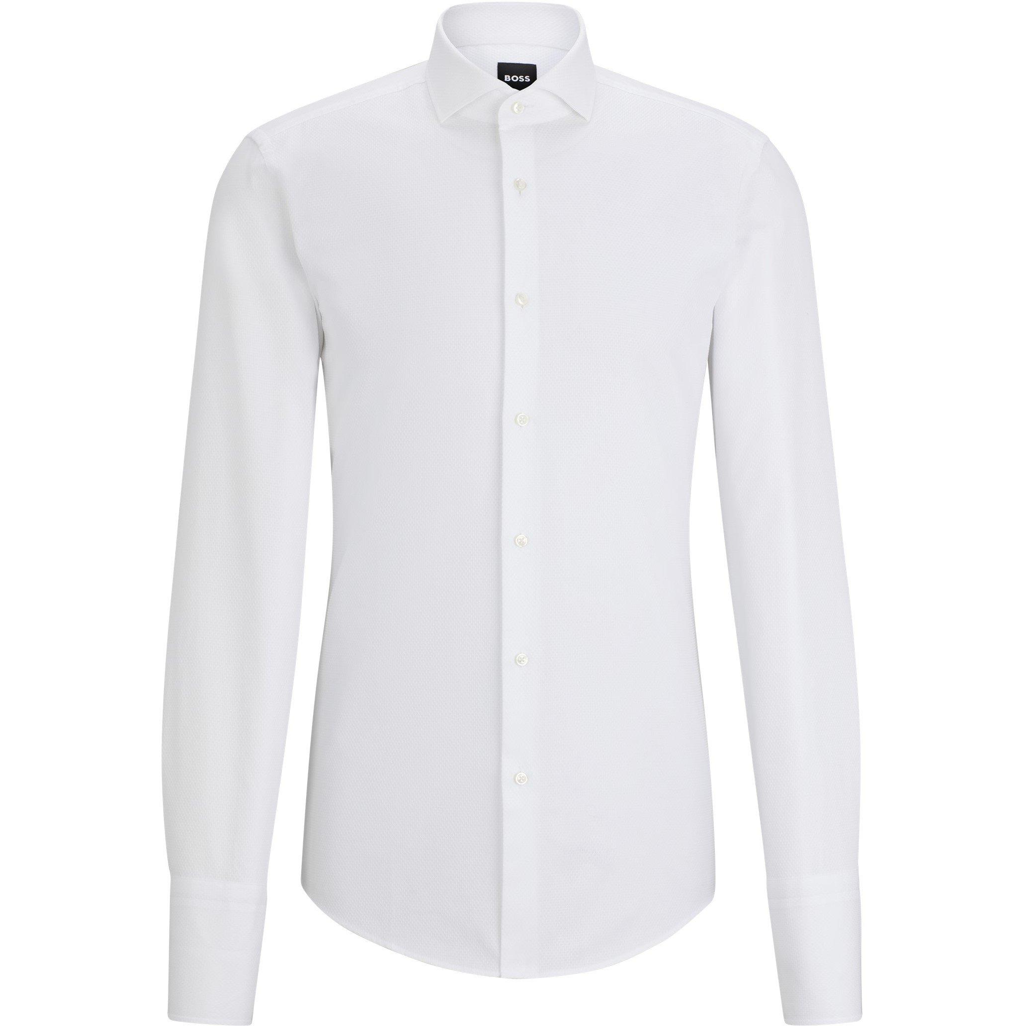 Boss Men's Long Sleeve Oxford Shirt - White - 16.5 inch