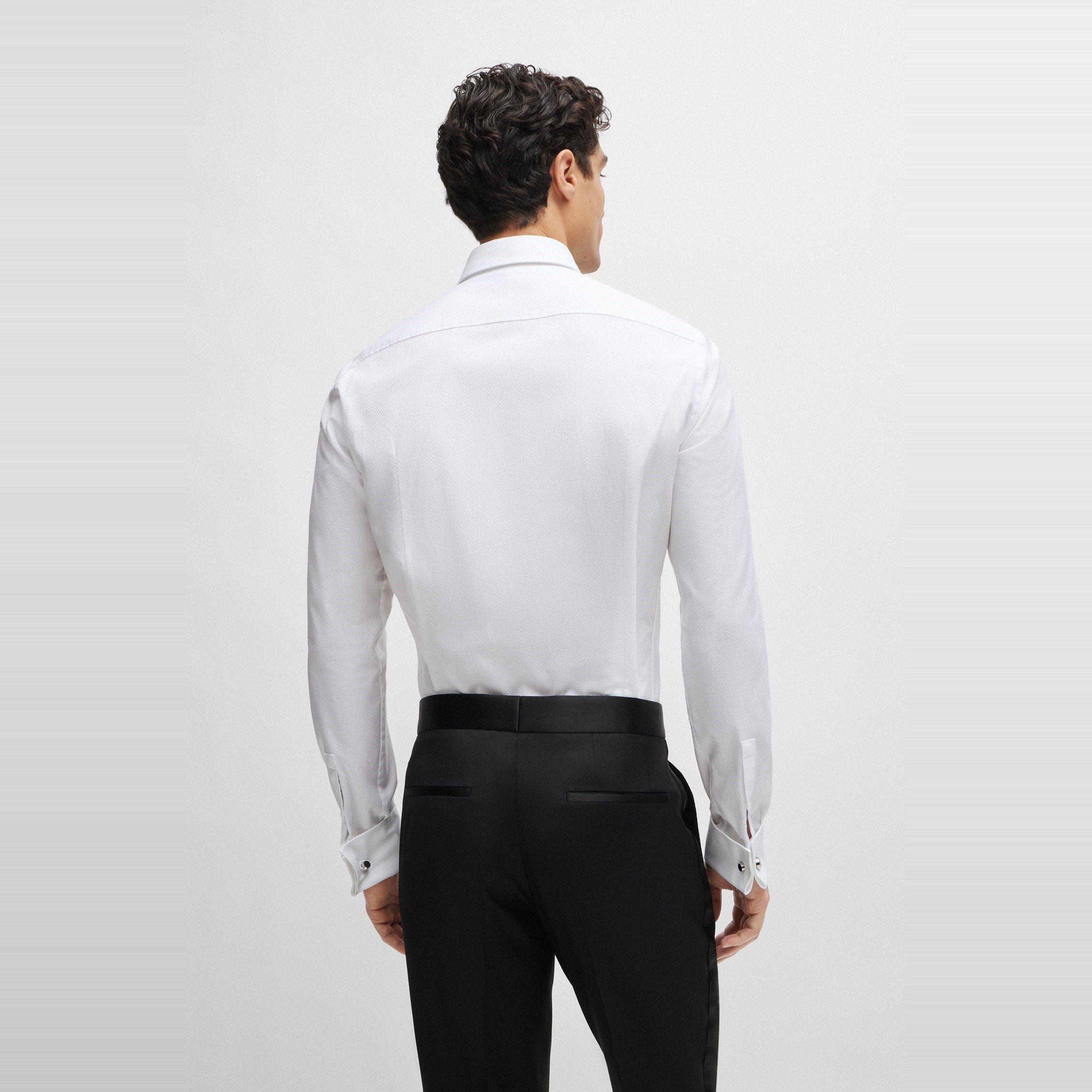 White - Boss - Men's Long Sleeve Oxford Shirt - 3