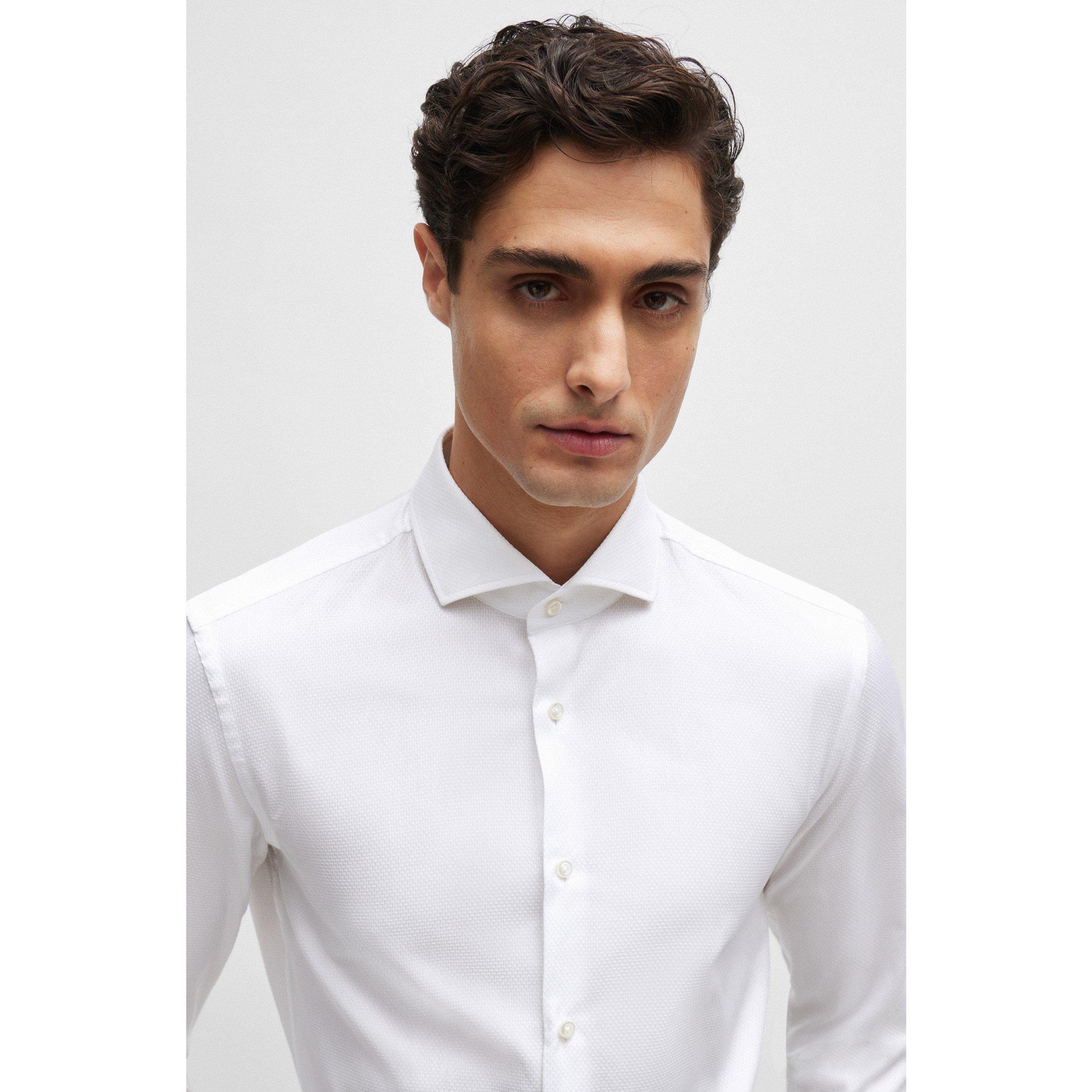 White - Boss - Men's Long Sleeve Oxford Shirt - 5