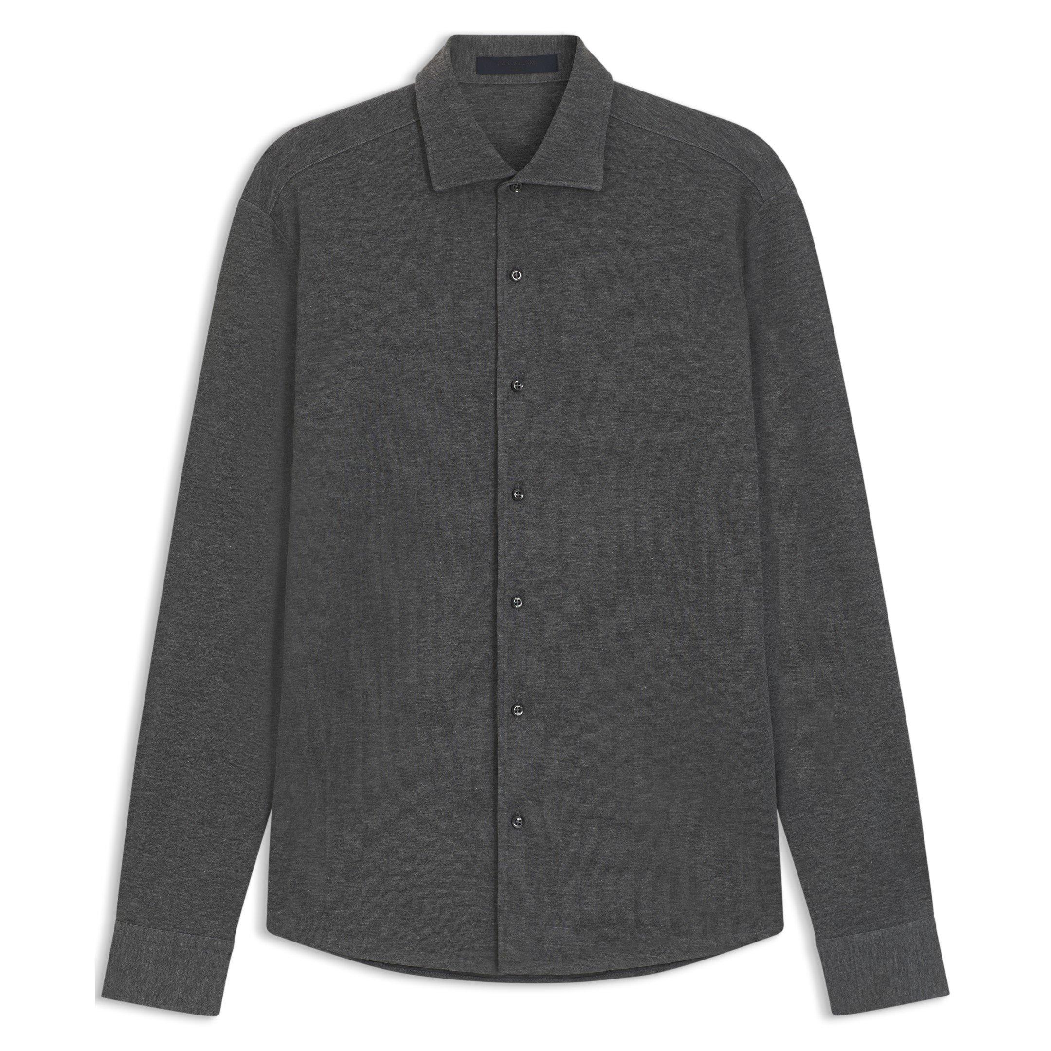 Grey 030 - Boss - Men's Rudy Double Breasted Lyocell Long Sleeve Slim Fit Shirt - 1