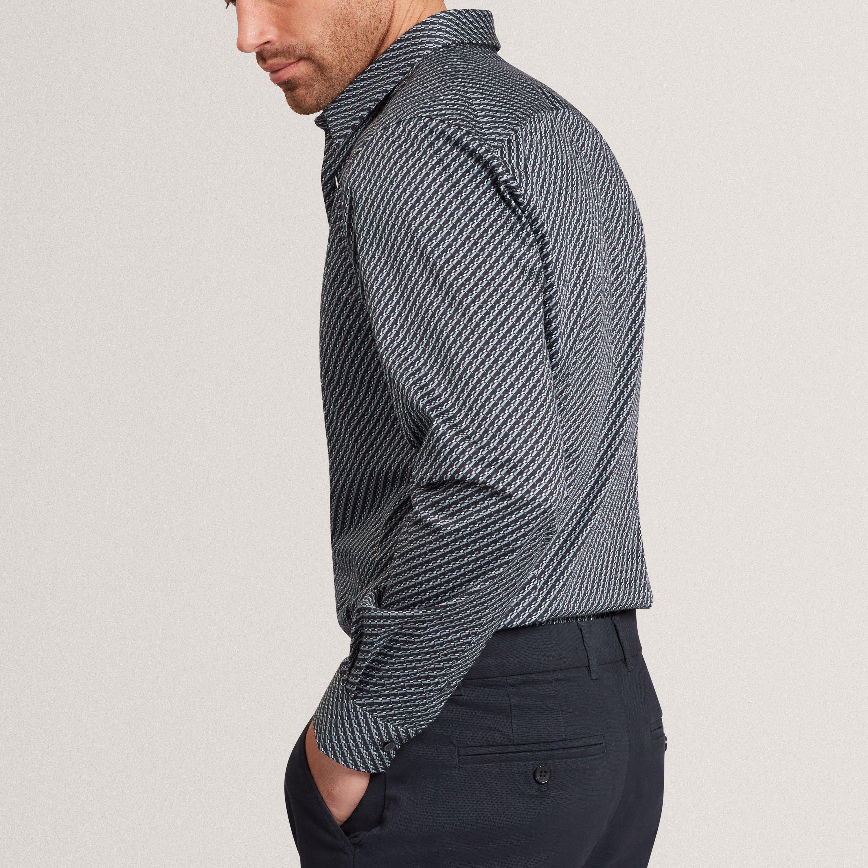 AZUL VERDOSO - Ted Baker - Men's LS Slim Geo Long Sleeve Patterned Shirt - 3