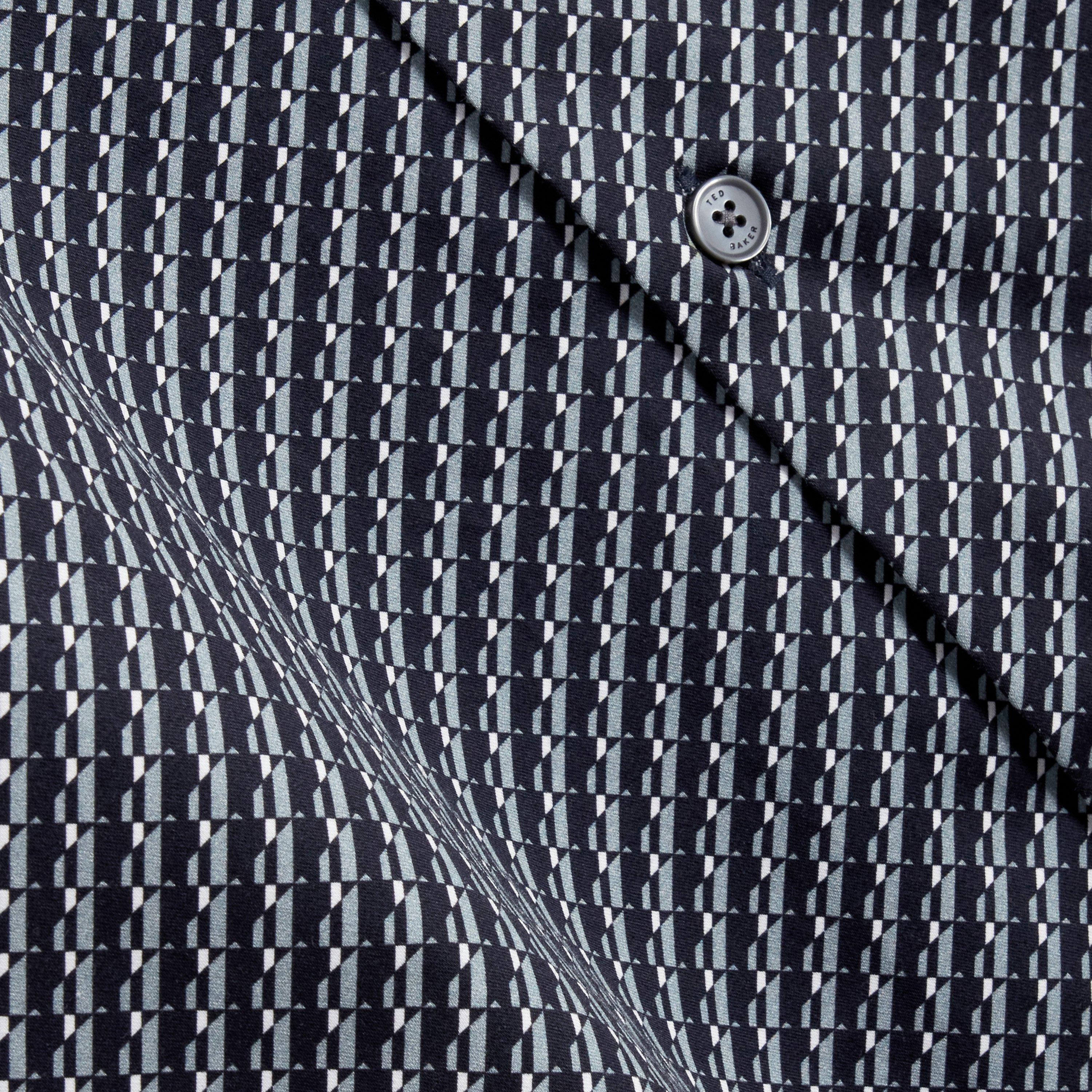 AZUL VERDOSO - Ted Baker - Men's LS Slim Geo Long Sleeve Patterned Shirt - 4