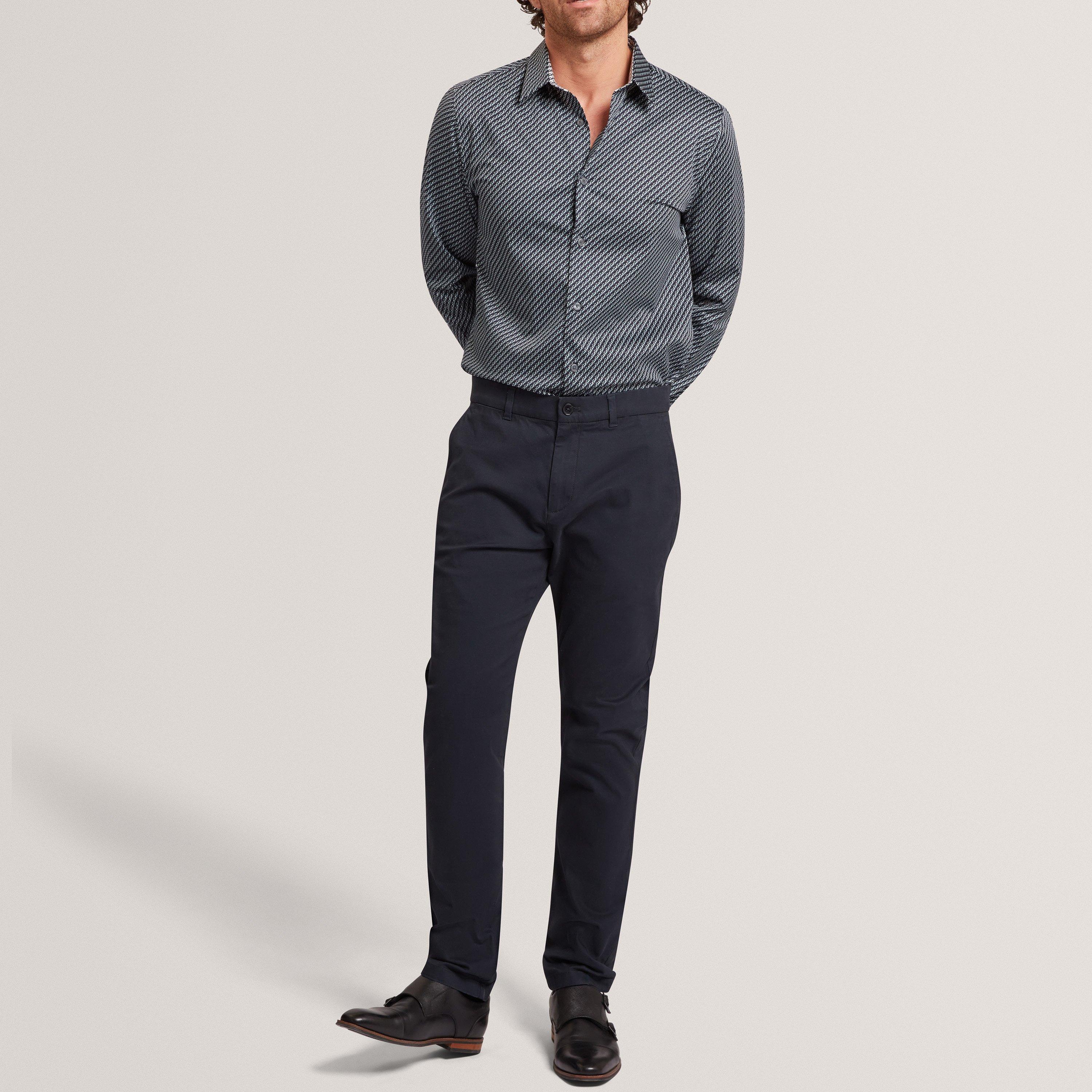 AZUL VERDOSO - Ted Baker - Men's LS Slim Geo Long Sleeve Patterned Shirt - 5