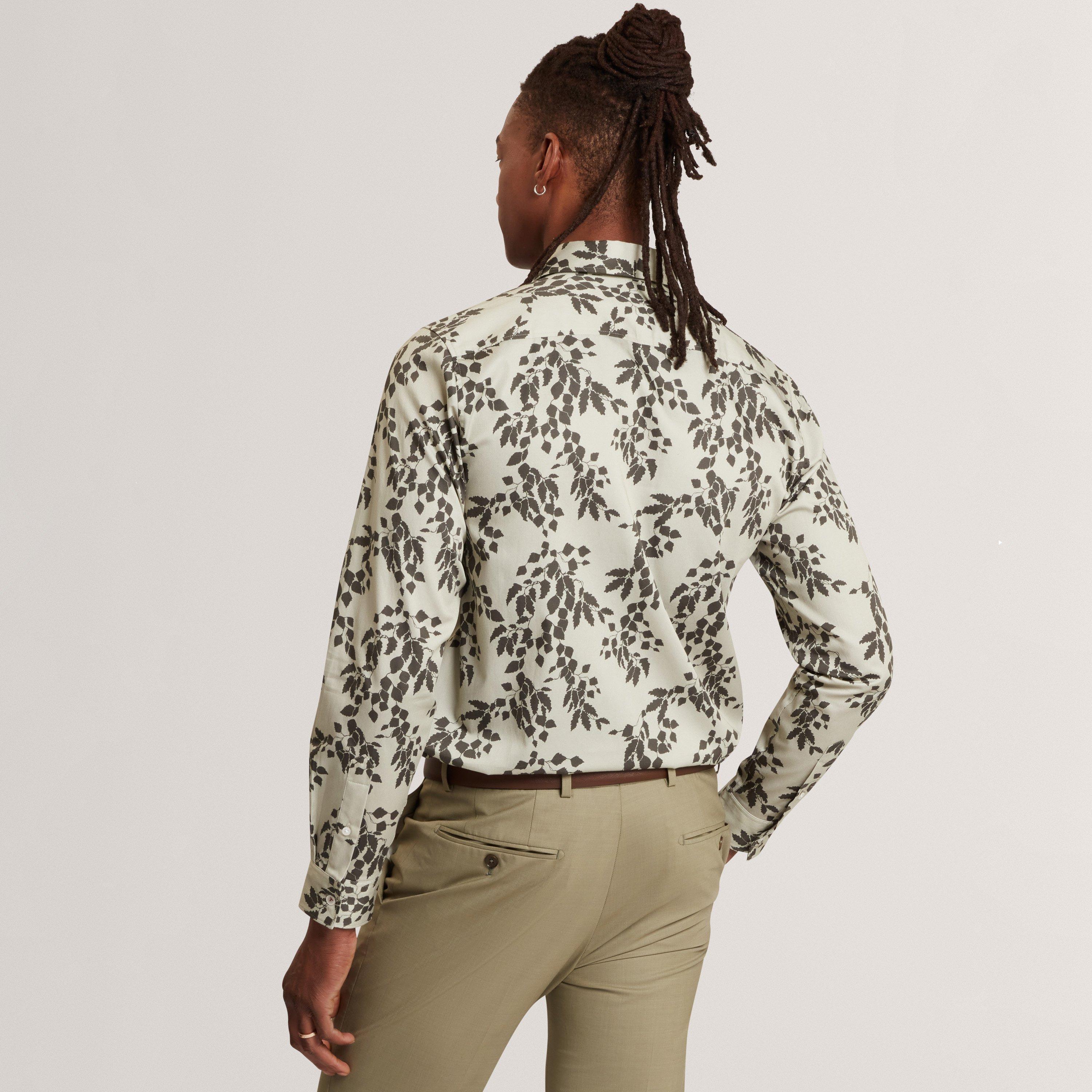 LT-GREEN - Ted Baker - Men's LS Print Long Sleeve Patterned Shirt - 3