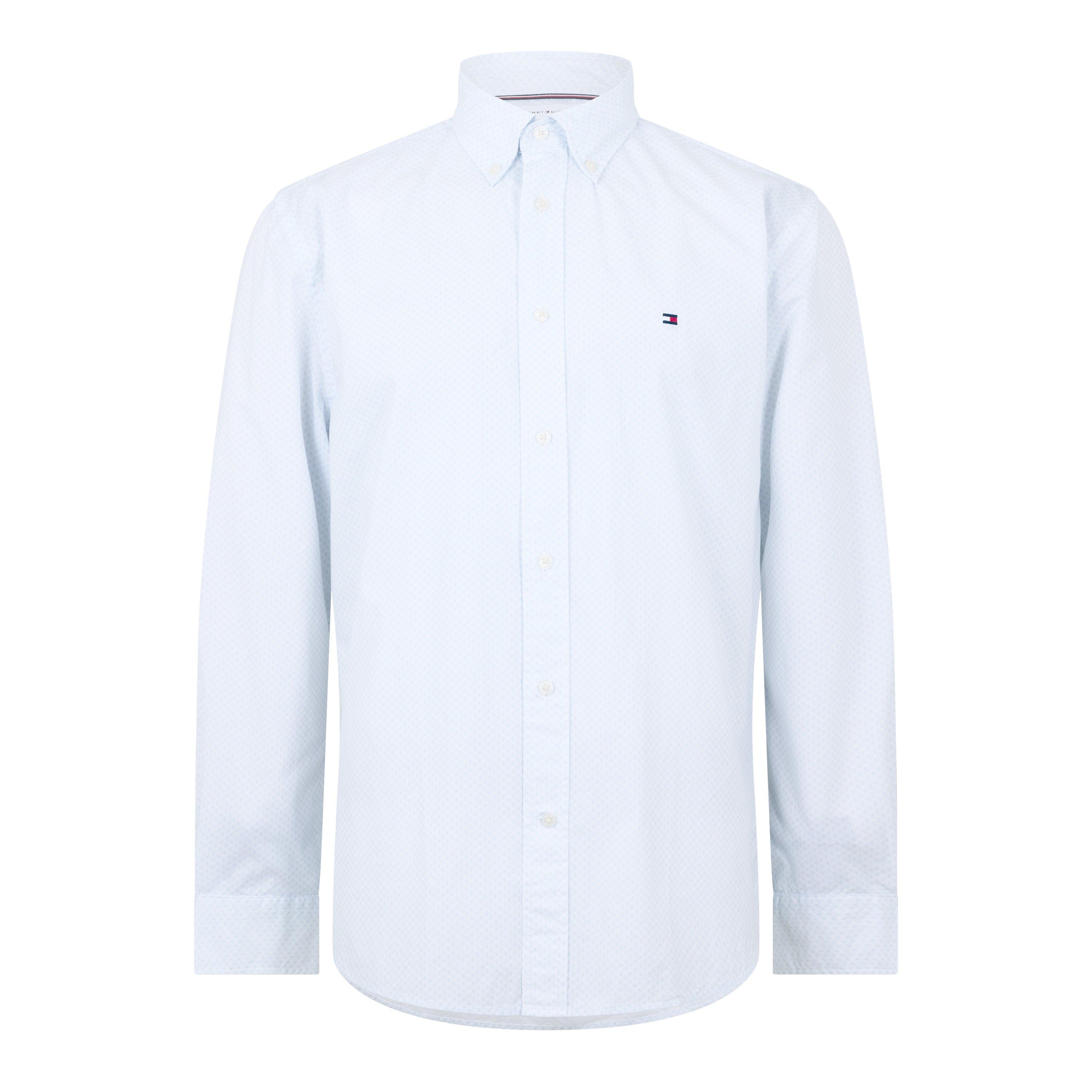 Tommy Hilfiger Men's Cotton Long-Sleeve Geometric Print Shirt - Sweet Blue - M