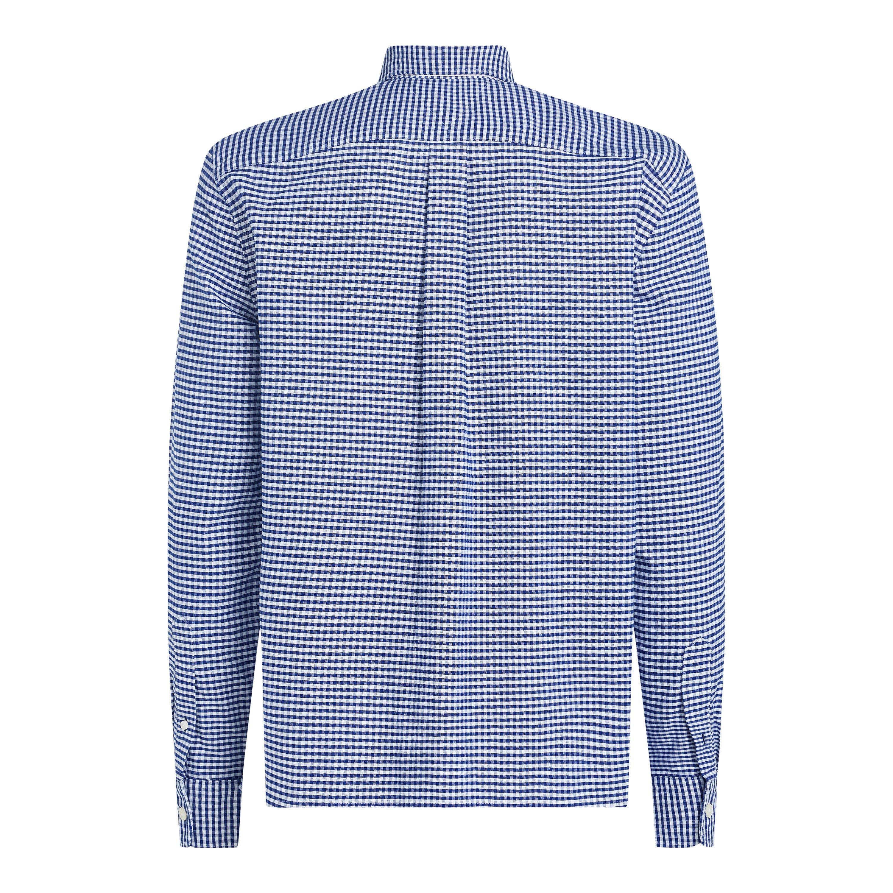 Ryl Blu/Check - Tommy Hilfiger - Men's Oxford Gingham Cotton Long-Sleeve Shirt - 7