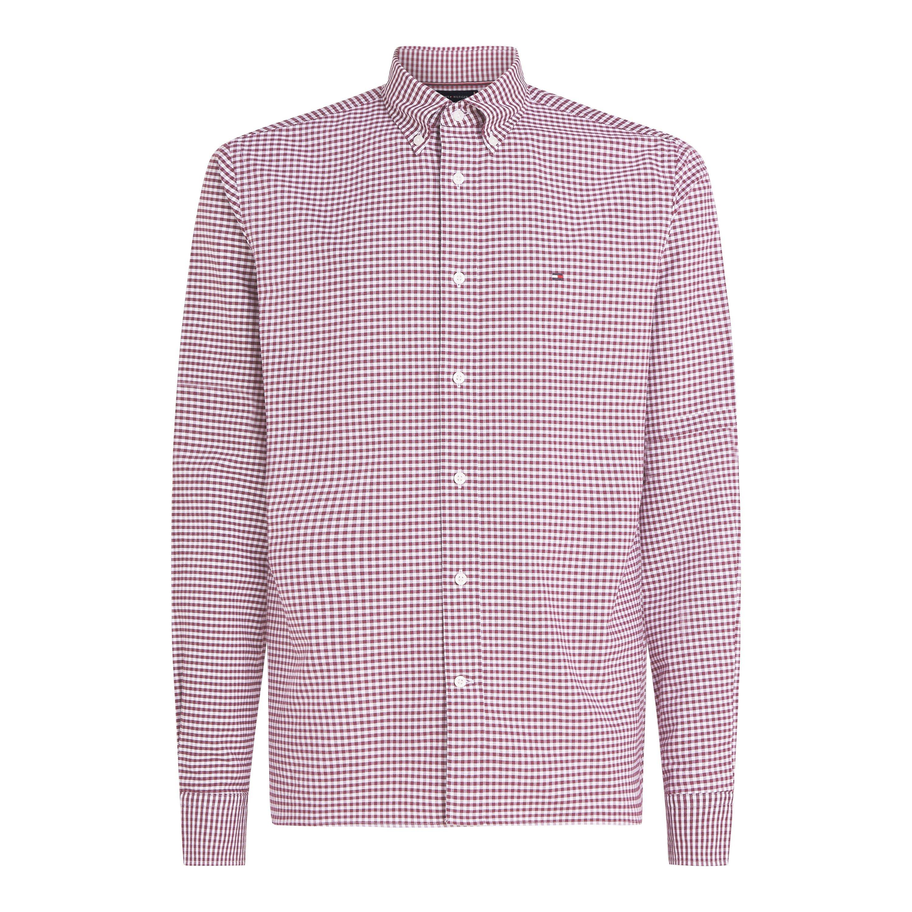 Men's Oxford Gingham Cotton Long-Sleeve Shirt