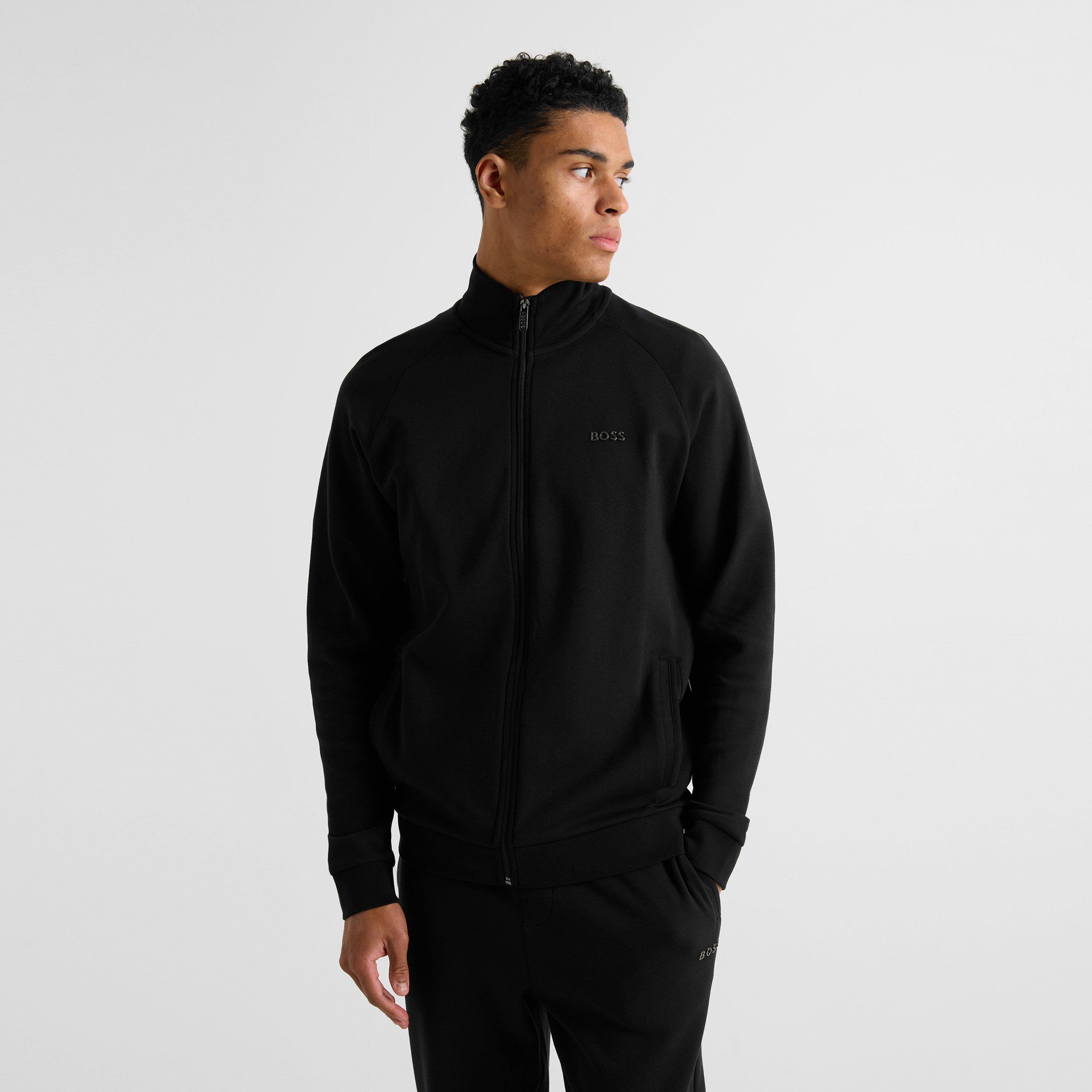 Black 004 - Boss - Mens BOSS BODYWEAR Funnel Neck Full-Zip Jacket with Metal Logo (Essense) - 3
