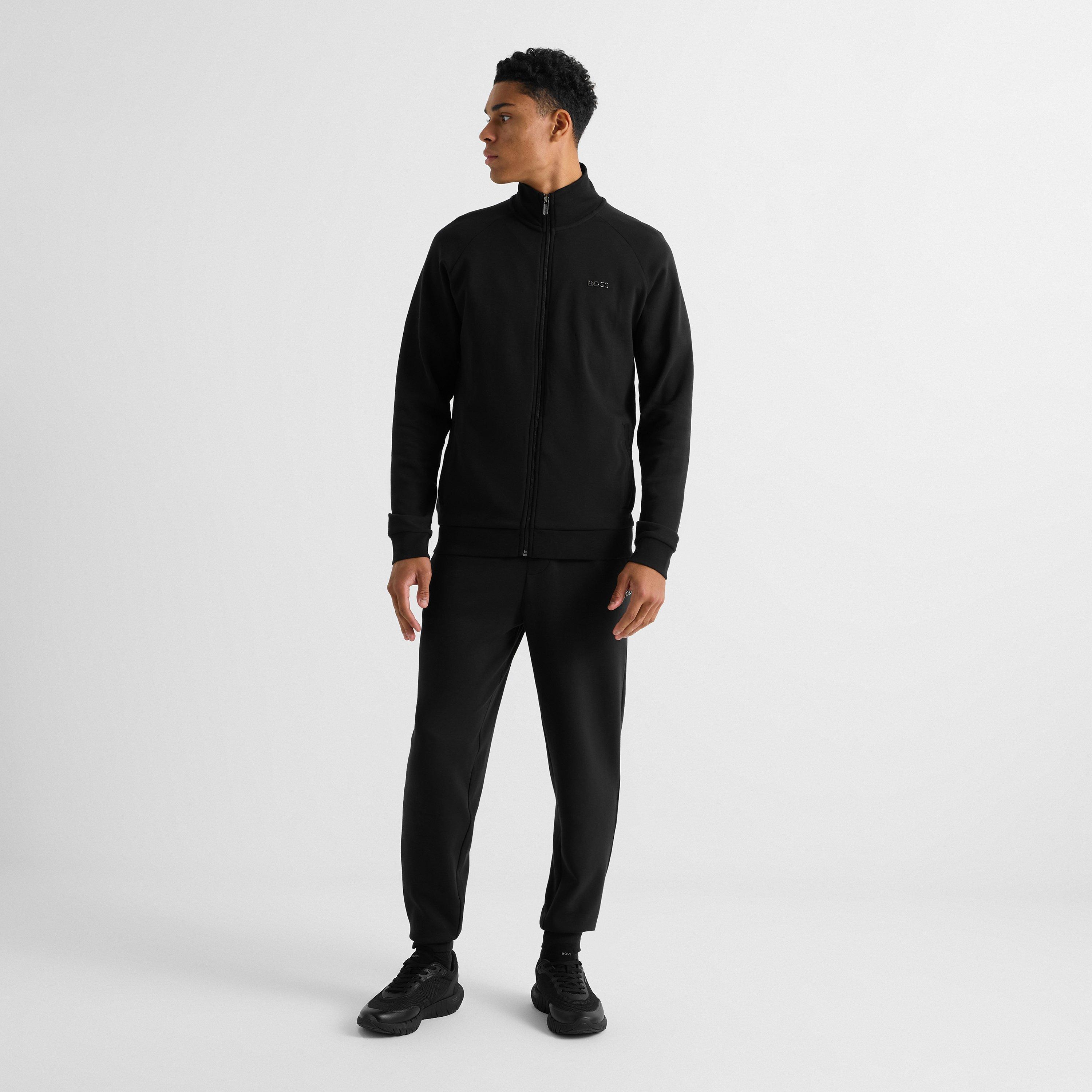 Black 004 - Boss - Mens BOSS BODYWEAR Funnel Neck Full-Zip Jacket with Metal Logo (Essense) - 6