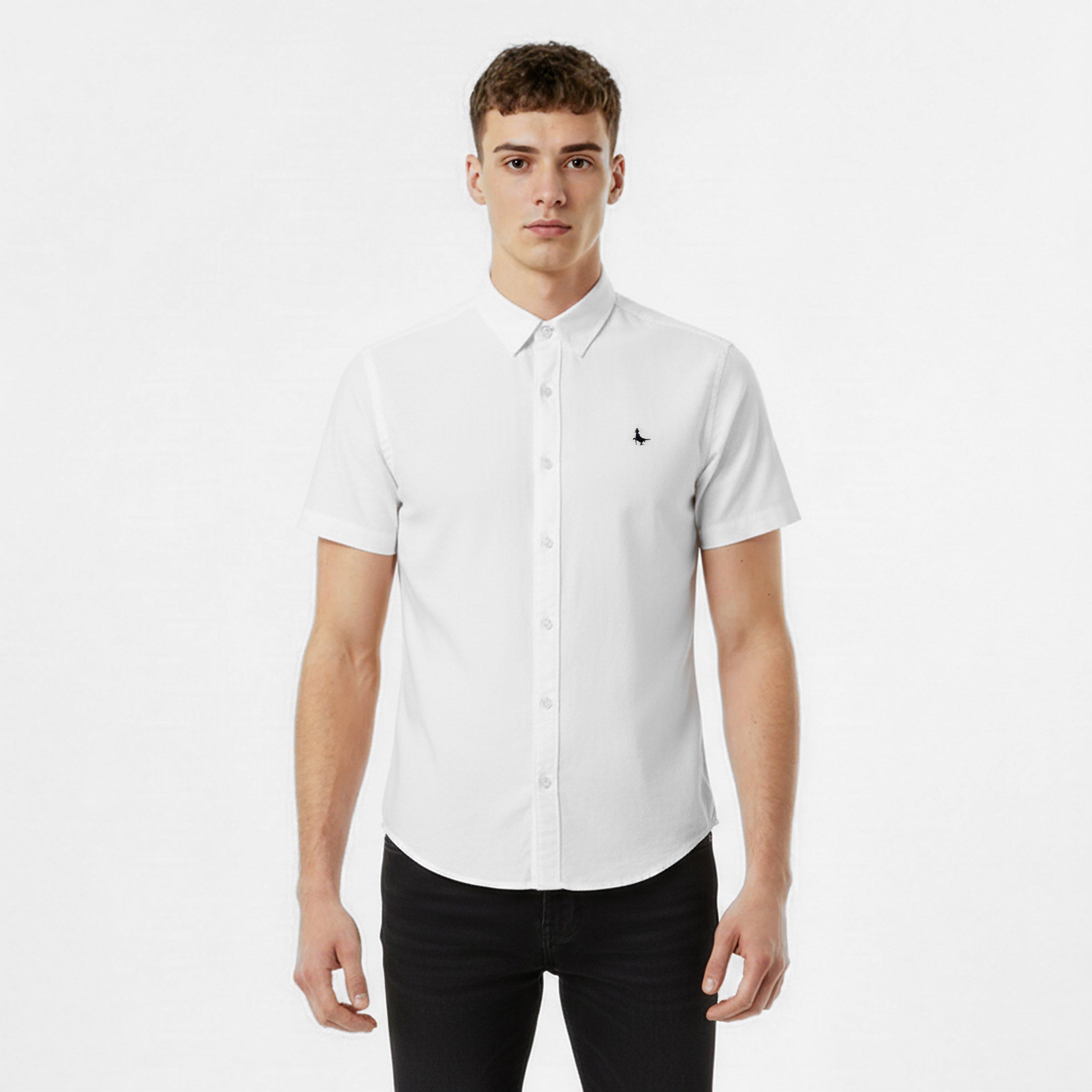 White - Jack Wills - Men's Short Sleeve Plain Shirt - 3