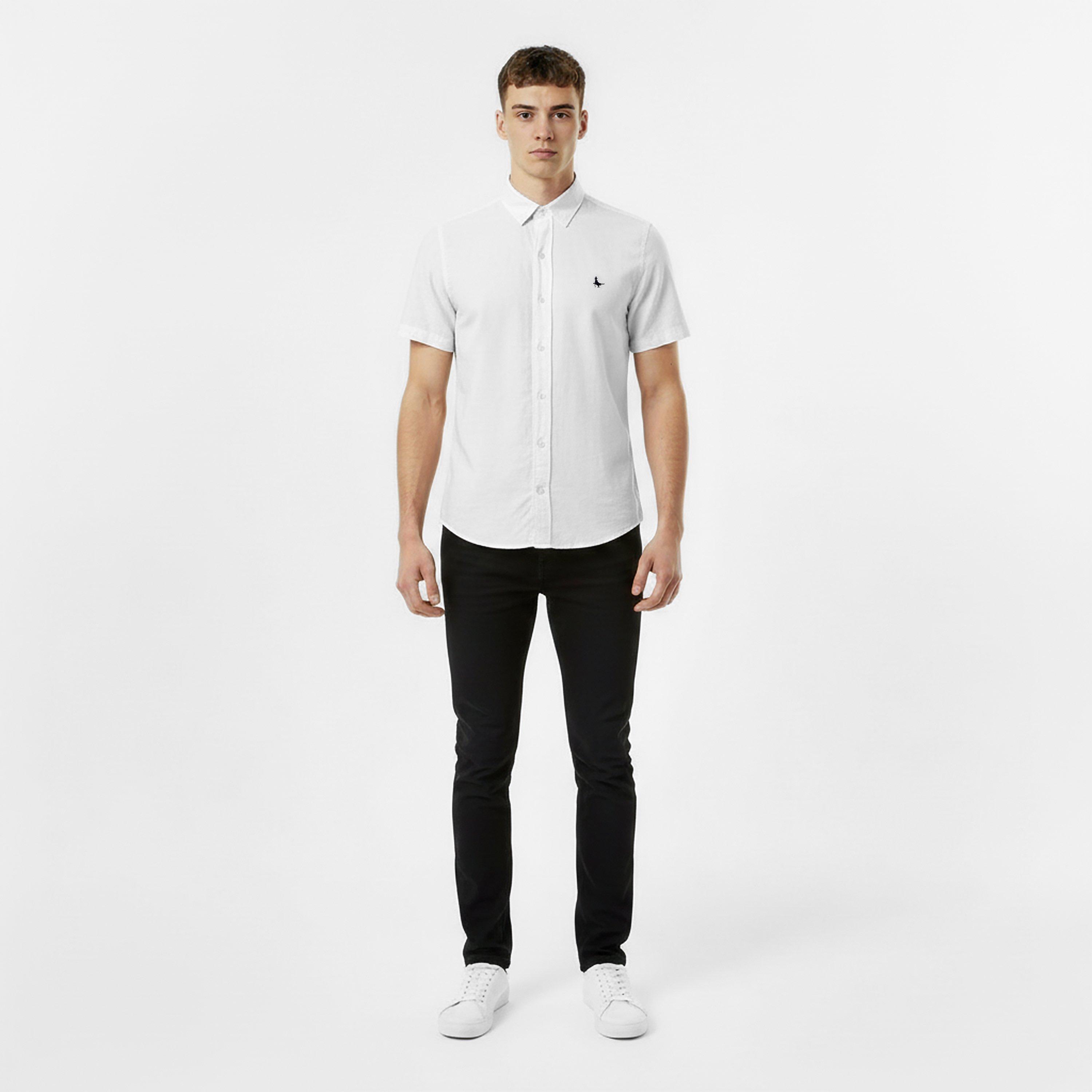 White - Jack Wills - Men's Short Sleeve Plain Shirt - 5