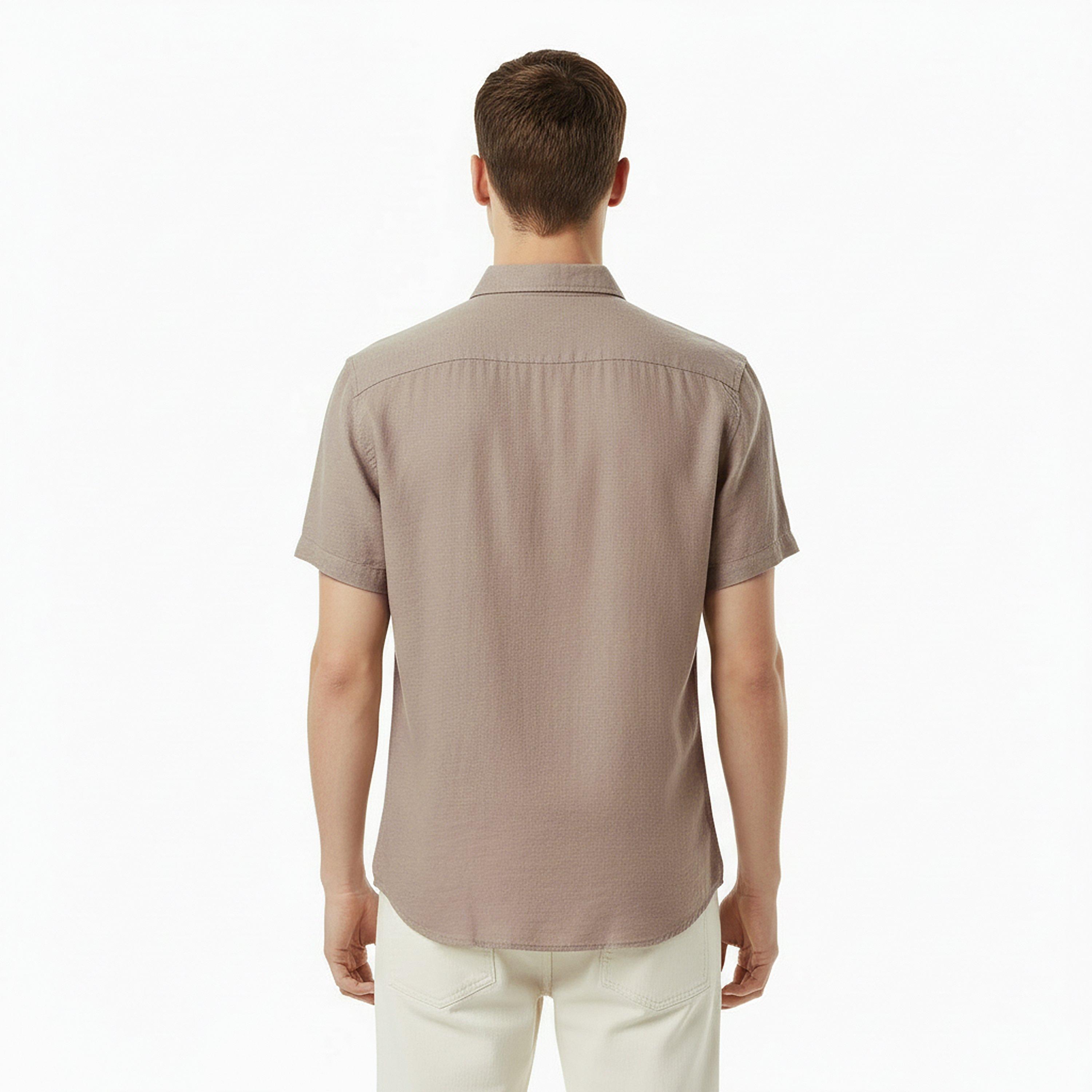 Khaki/Grey - Jack Wills - JW SS Linen Shirt Sn62 - 4