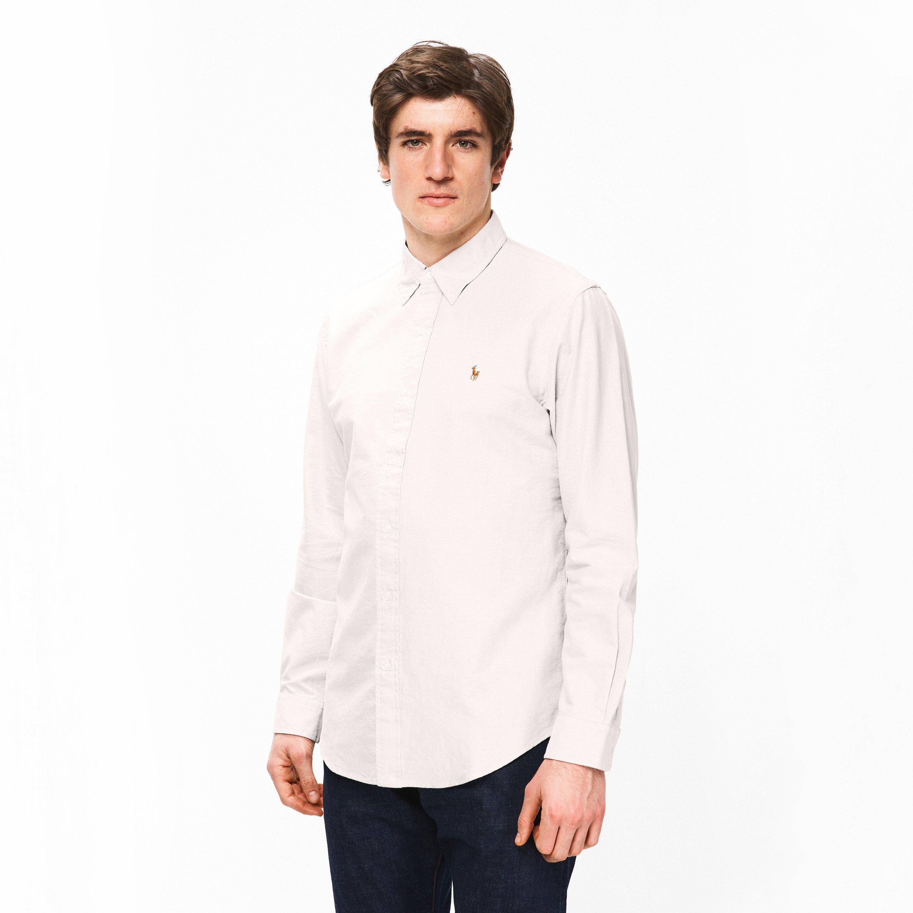 Coastal Beige - Polo Ralph Lauren - Men's Oxford Long-Sleeve Plain Shirt - 3