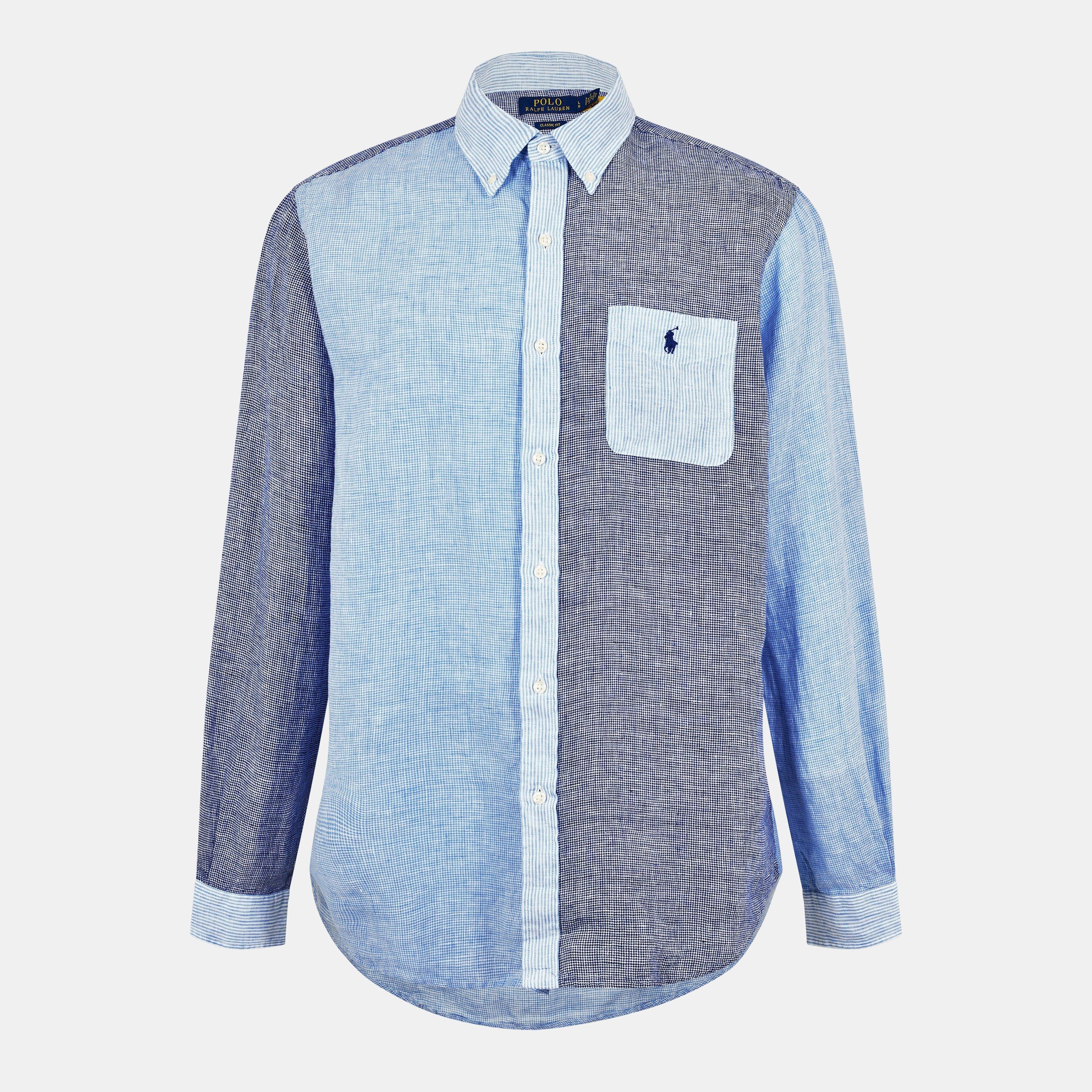 Blue Funshirt - Polo Ralph Lauren - Men's Long-Sleeve Patterned Shirt - 1