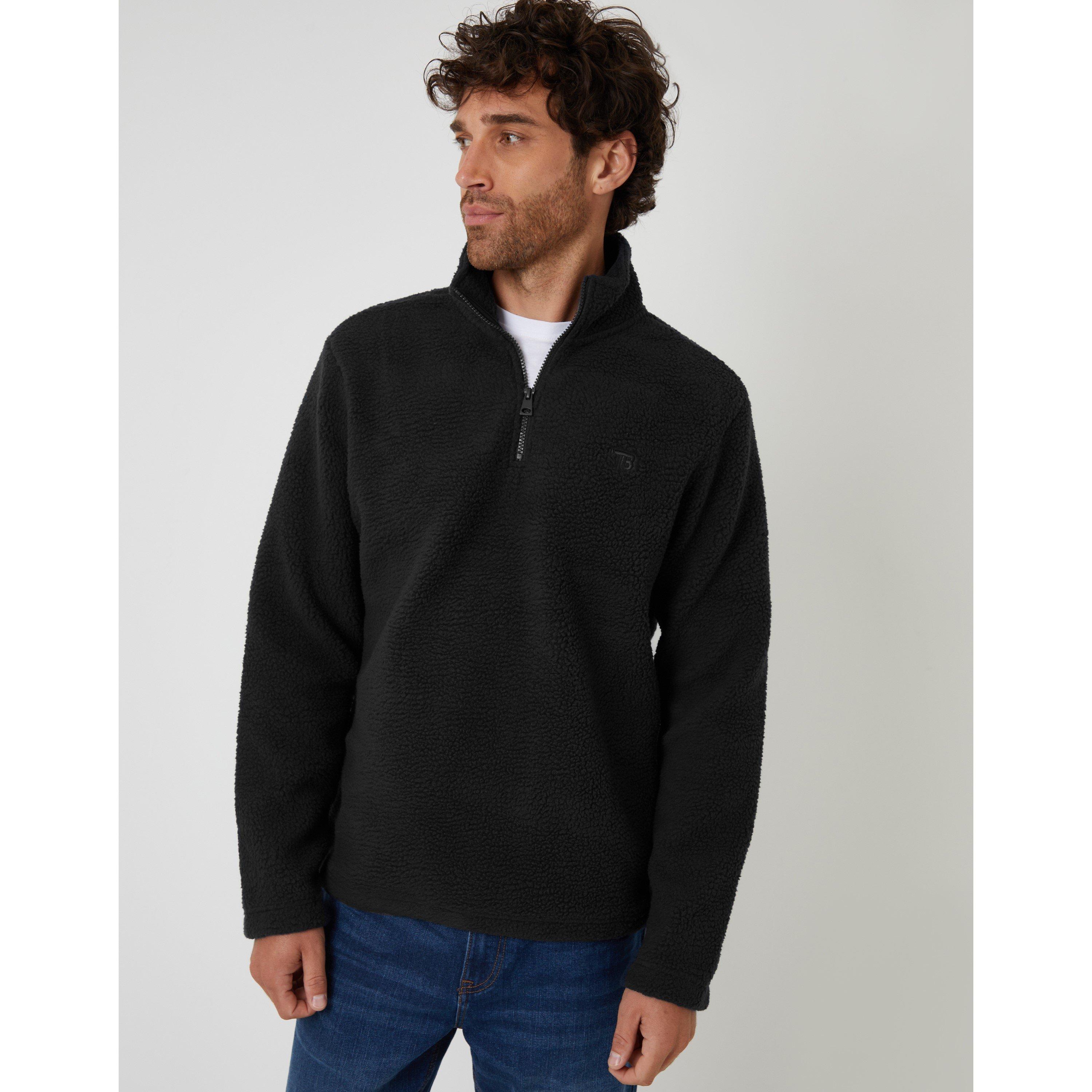 Threadbare Men's Tb Token Quarter Zip Fleece - Black - 2X Large