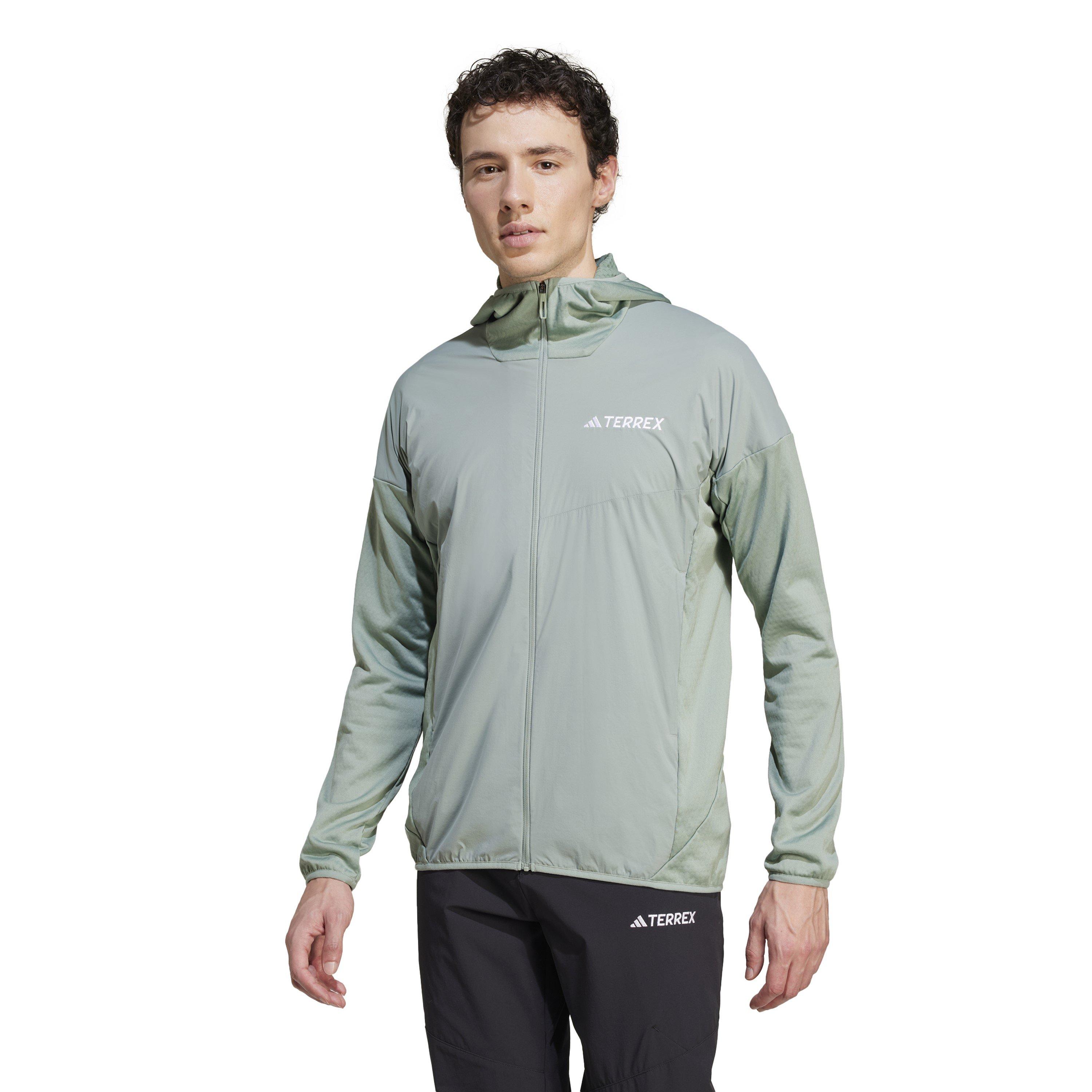 Prata Verde - adidas - Terrex Xperior Climawarm+ Wind Light Fleece Hooded Jacket Mens - 2