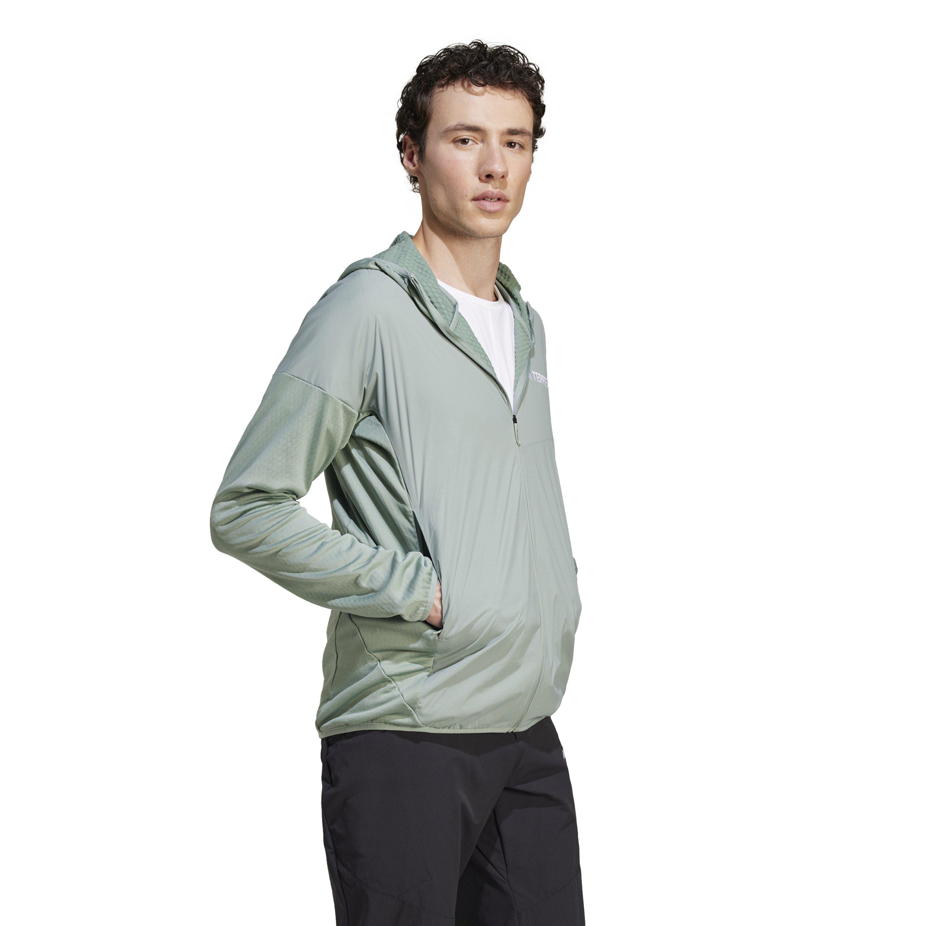 Prata Verde - adidas - Terrex Xperior Climawarm+ Wind Light Fleece Hooded Jacket Mens - 6