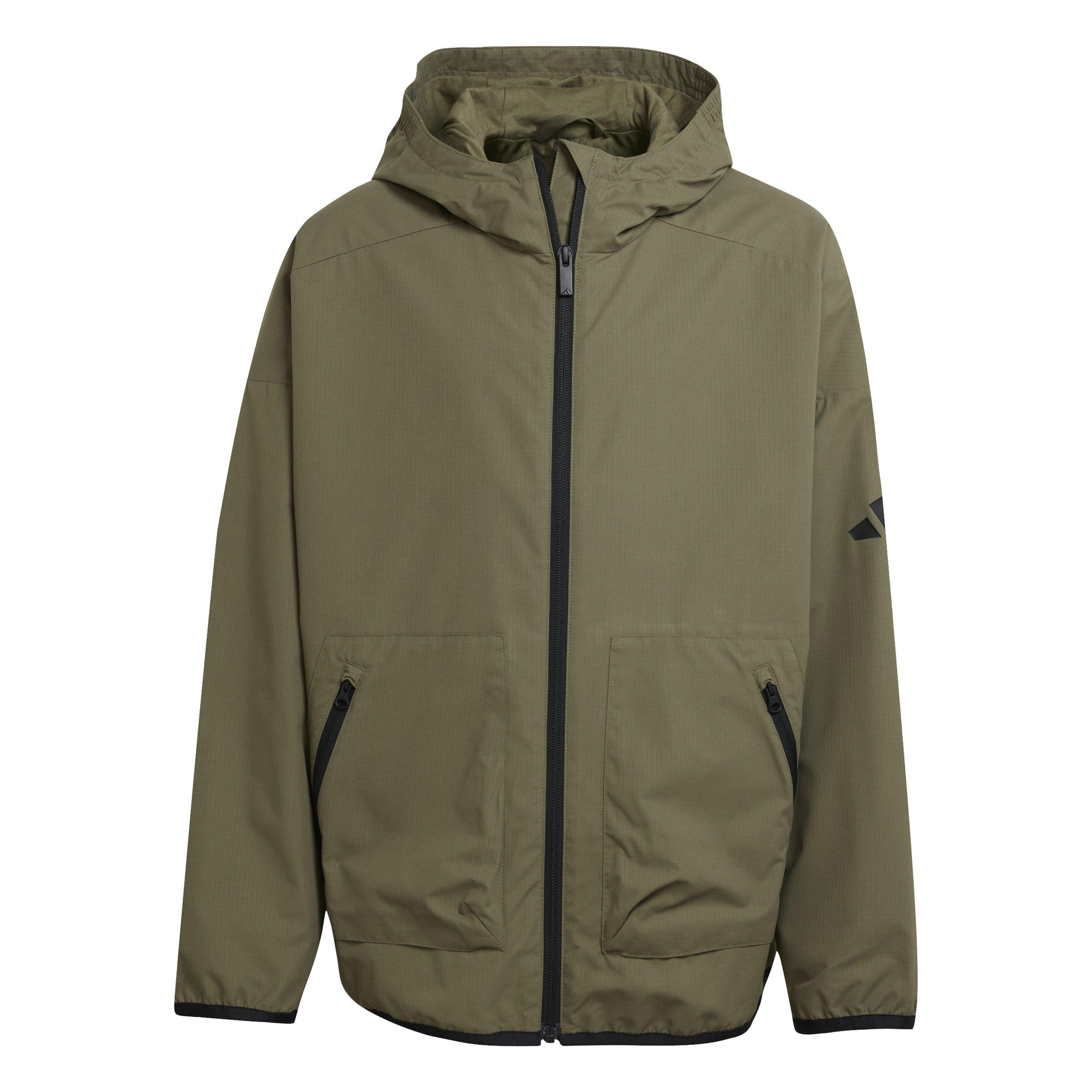 Olive/Black - adidas - Unisex Kids' Utility Softshell Jacket - 1