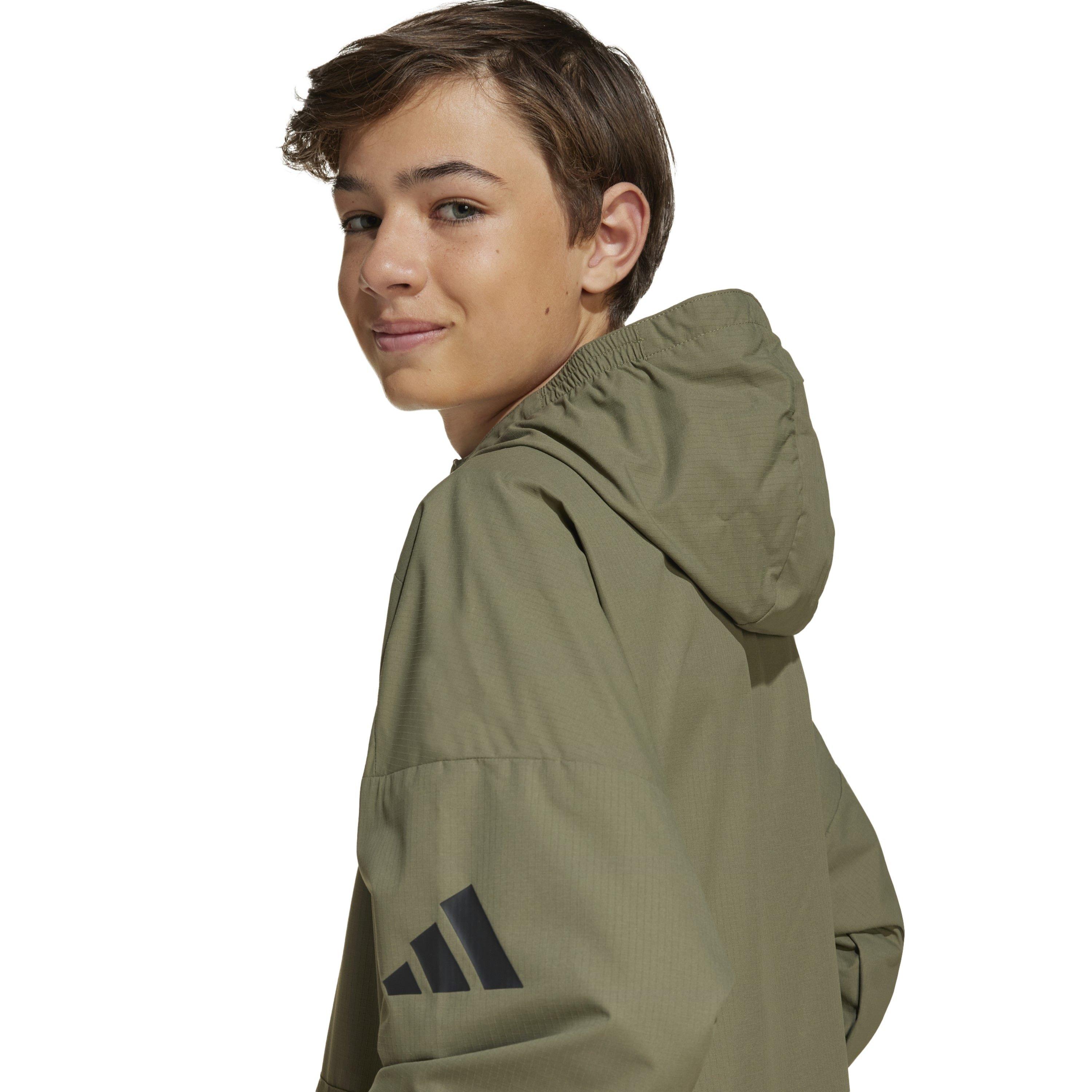 Olijf/Zwart - adidas - J Utility Jkt Jn99 - 6