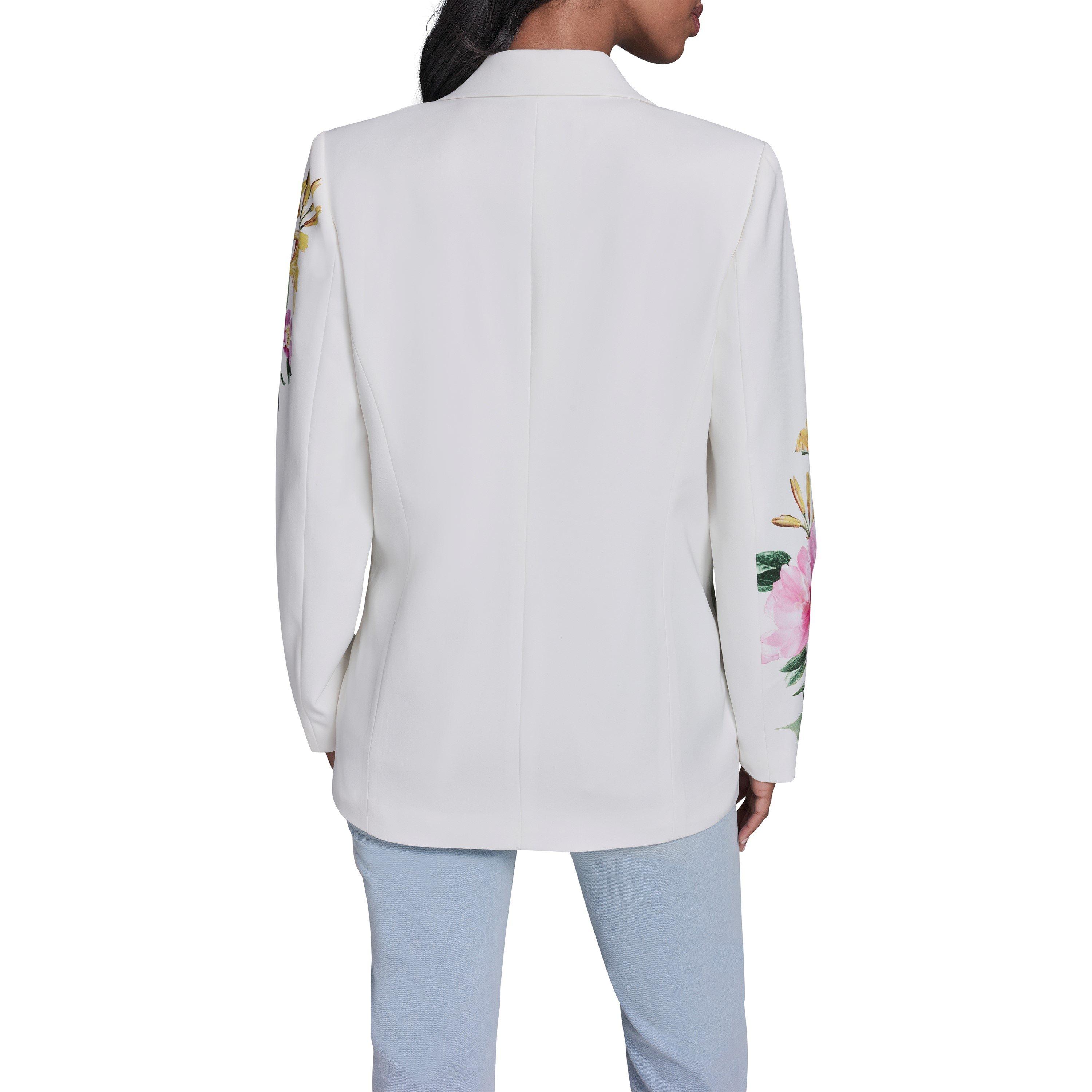 White/Floral - Karl Lagerfeld - Women's Sportswear Blazer - 6