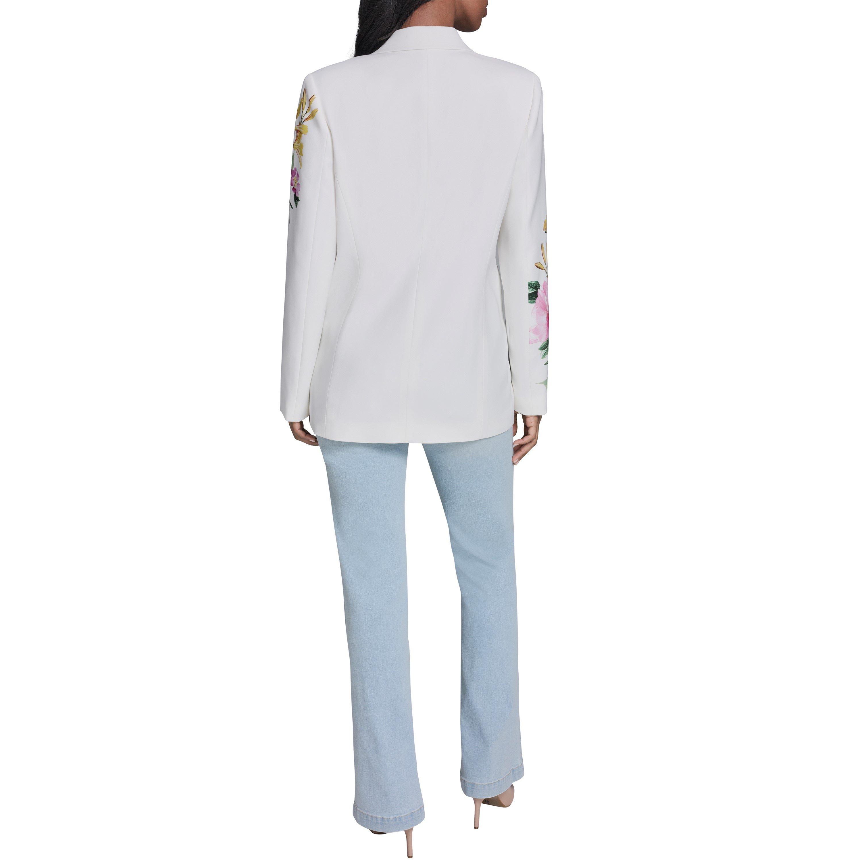 White/Floral - Karl Lagerfeld - Women's Sportswear Blazer - 3