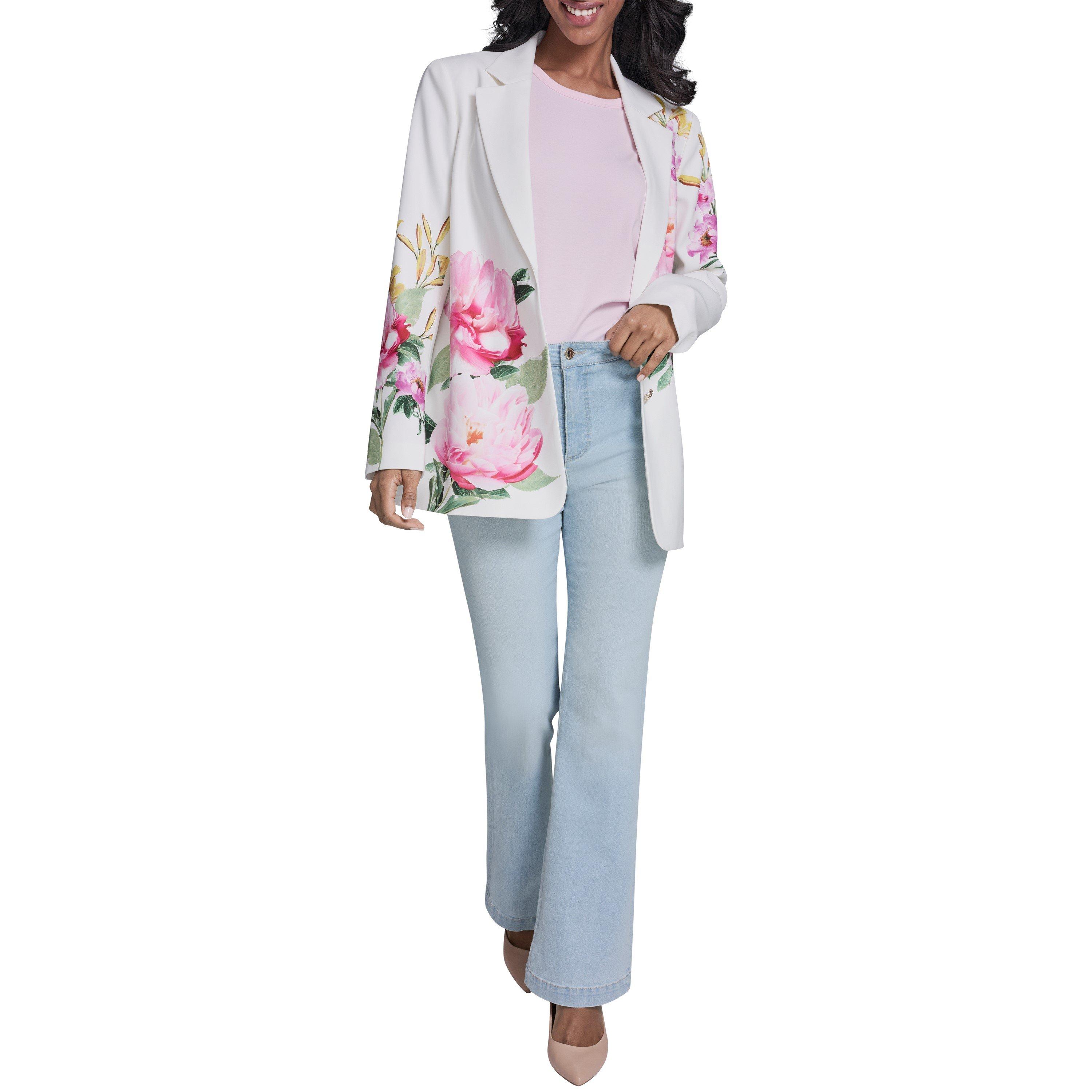 White/Floral - Karl Lagerfeld - Women's Sportswear Blazer - 4