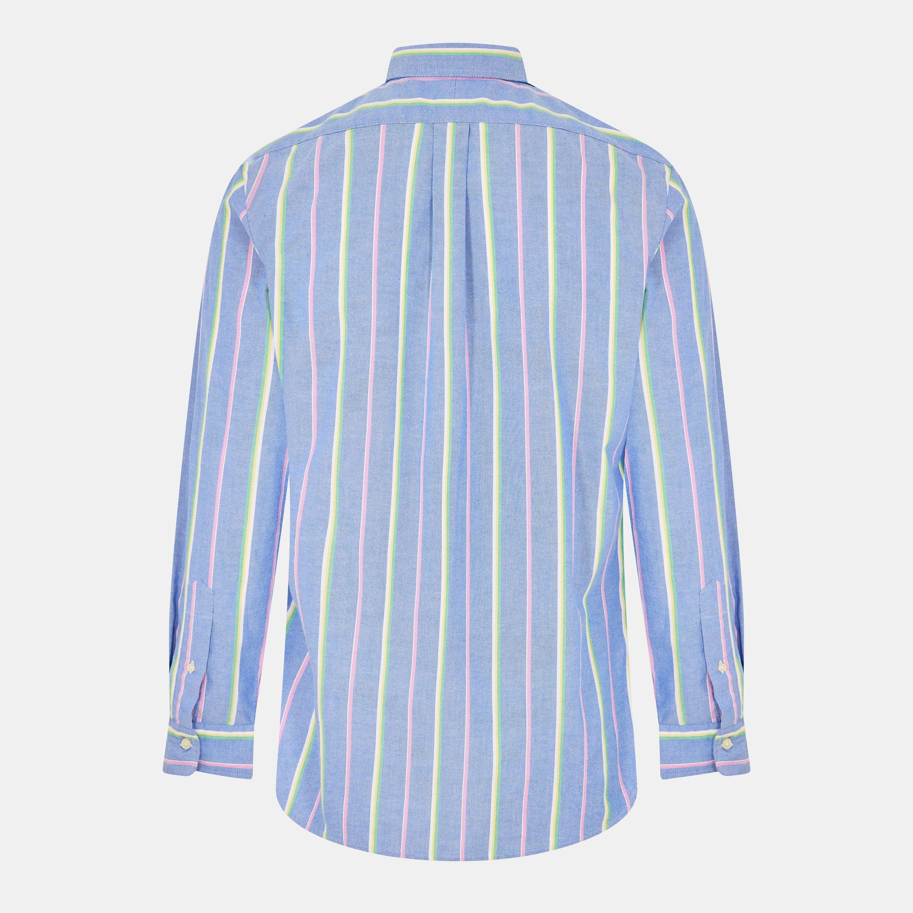 Royal/Pink - Ralph Lauren - Men's Long Sleeve Oxford Shirt - 2