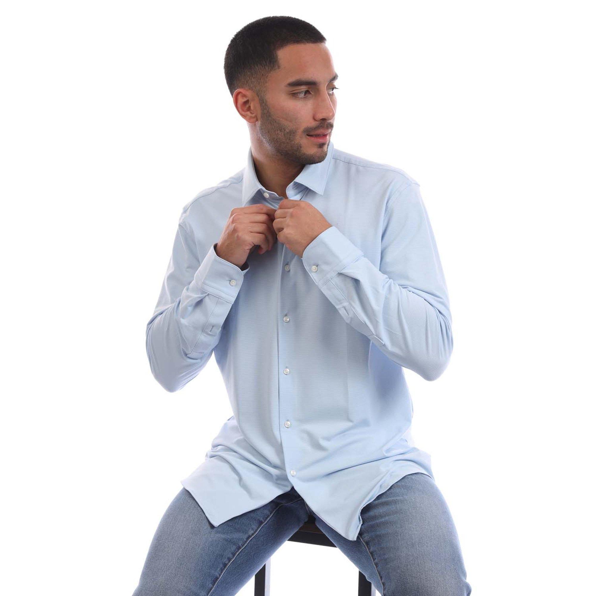 Light/Pstl Blue - Boss - P-Hank-S-Kent-C1-222 10268245 Oxford Shirt Mens - 4