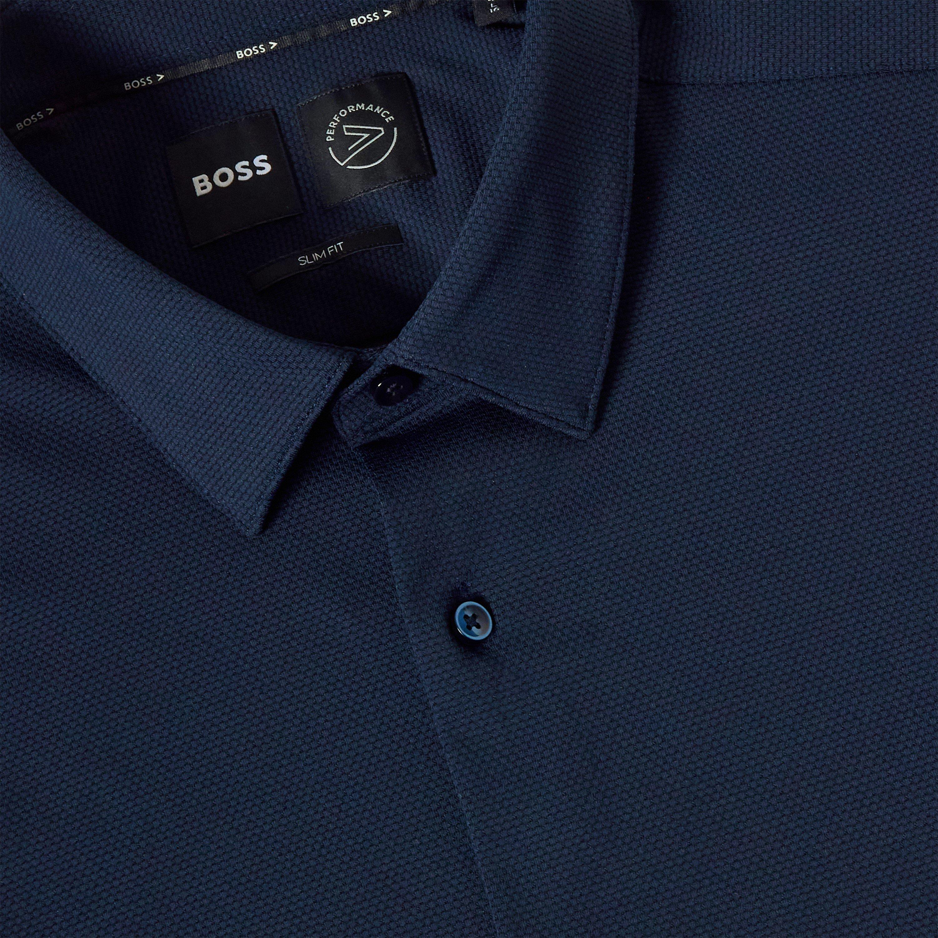 Dark Blue - Boss - Men's P Hank S Kent Long Sleeve Oxford Shirt - 3