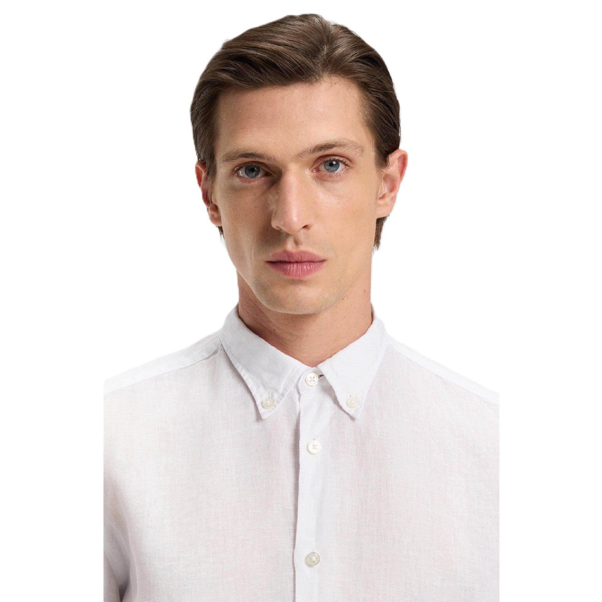 White - Boss - Men's Liam Long Sleeve Oxford Shirt - 4