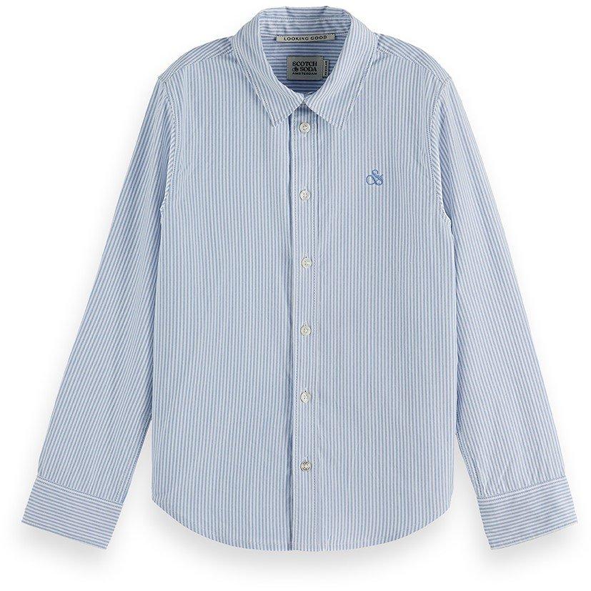 Blue Stripe - Scotch and Soda - Kids' Long Sleeve Oxford Shirt - 1