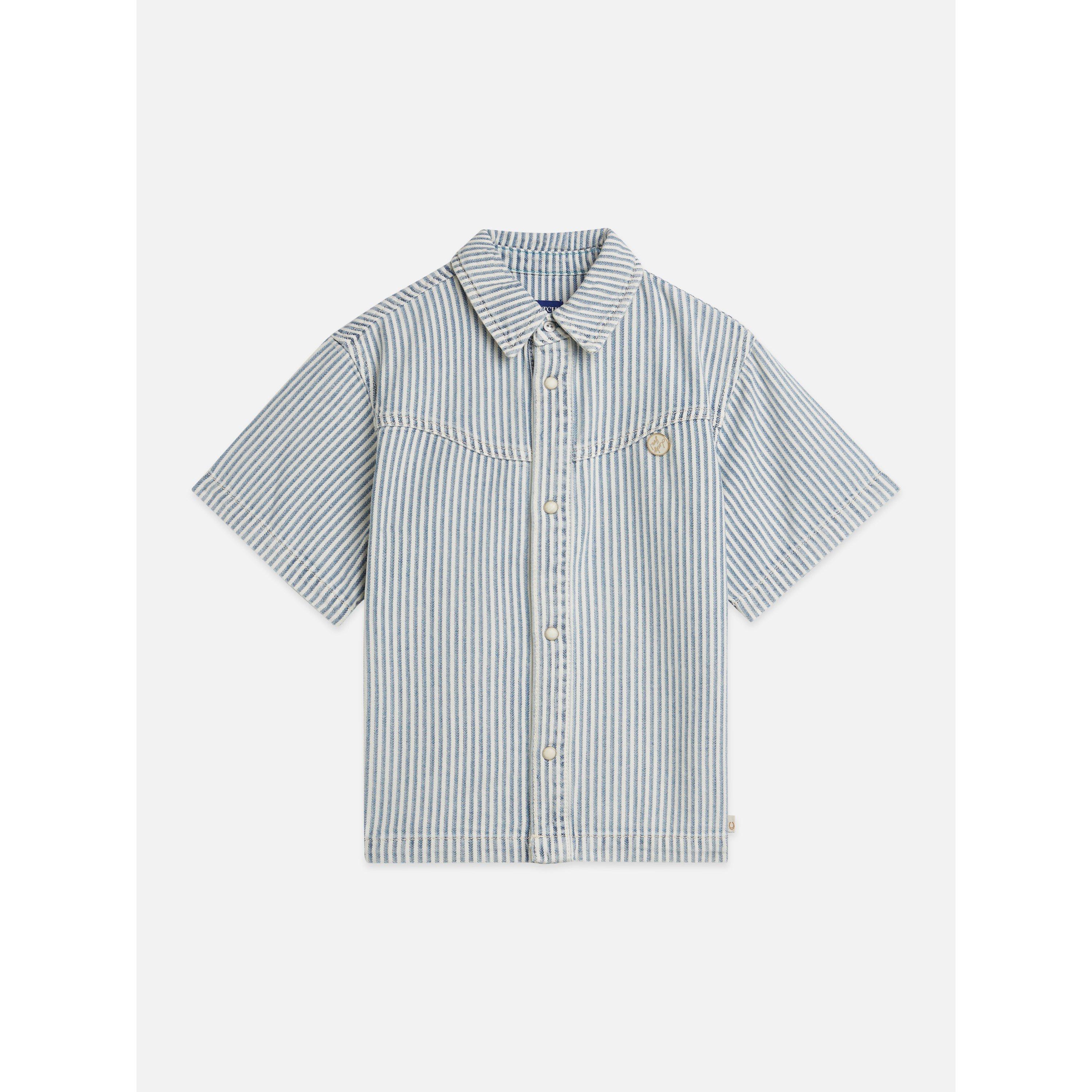Scotch and Soda Kids' Patterned Short Sleeve Shirt - Indigo Stripe - 10 Years