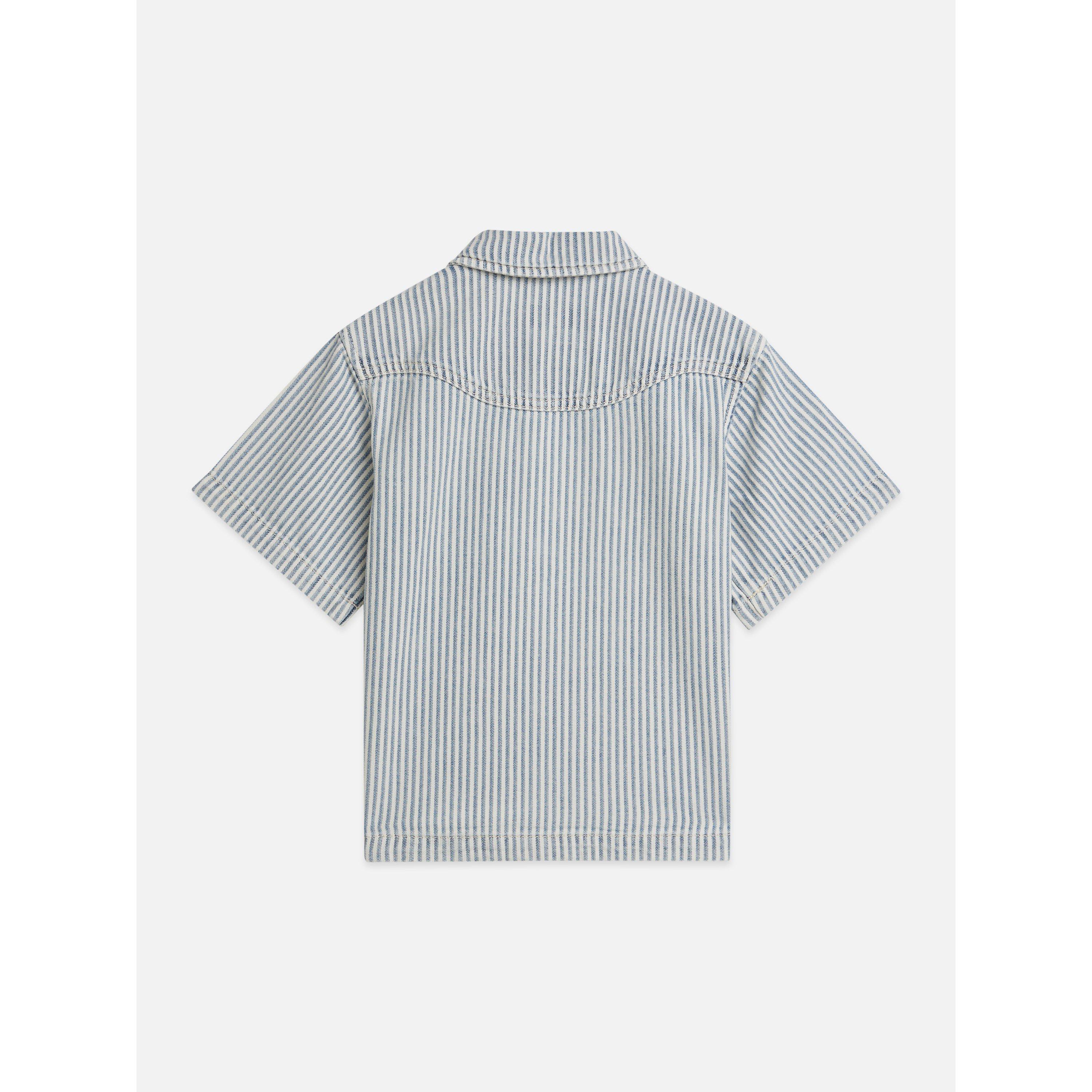 Indigo Stripe - Scotch and Soda - Kids' Patterned Short Sleeve Shirt - 2