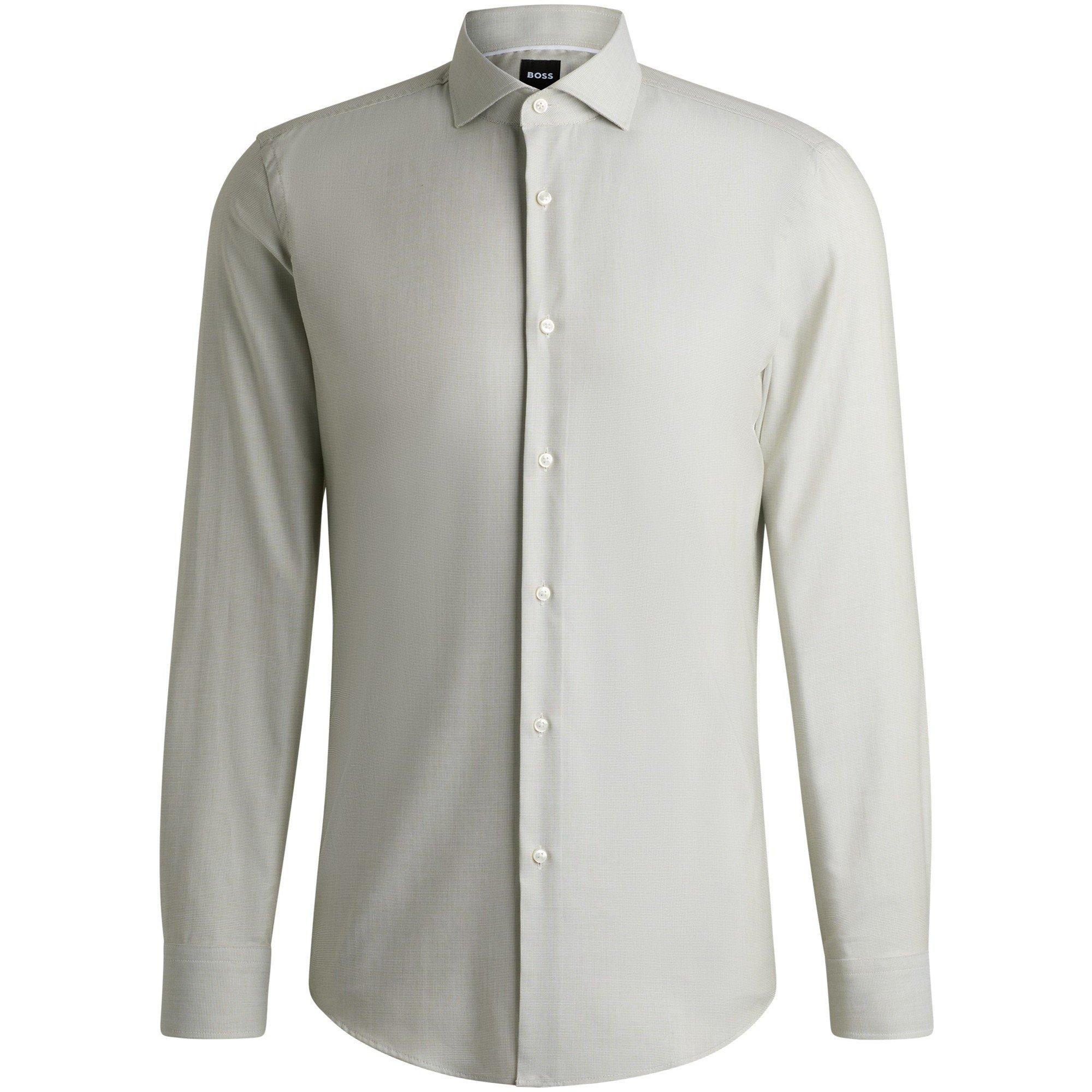 Medium Green - Boss - Men's H Hank Spread Long Sleeve Oxford Shirt - 1